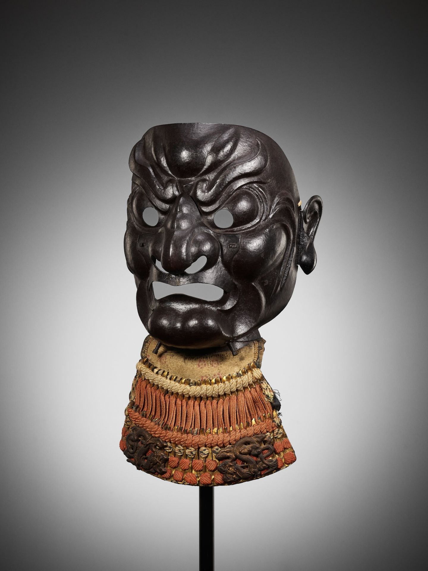 A RARE MYOCHIN SCHOOL IRON SOMEN (FULL FACE MASK) - Image 3 of 10