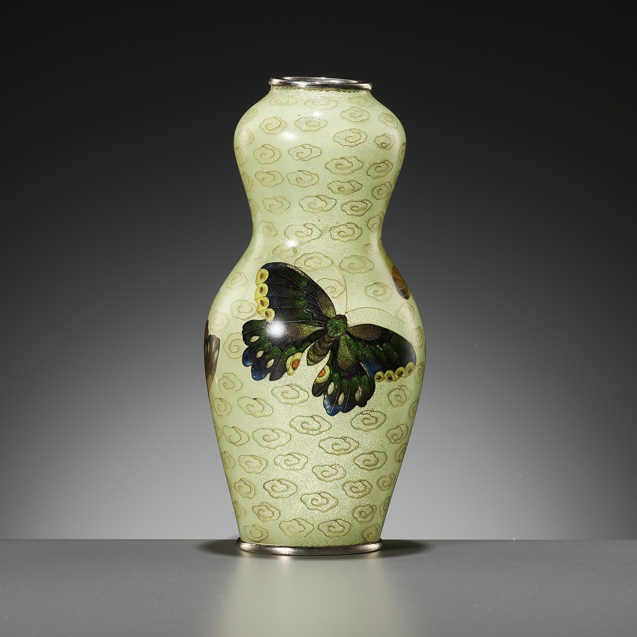 A FINE PLIQUE-Ã€-JOUR VASE WITH BUTTERFLIES