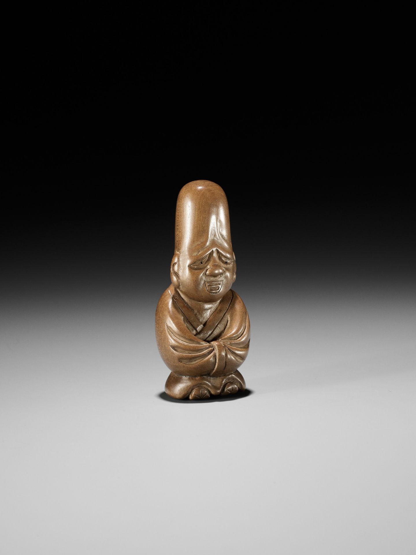 ITTEI: AN AMUSING WOOD NETSUKE OF FUKUROKUJU - Image 6 of 9