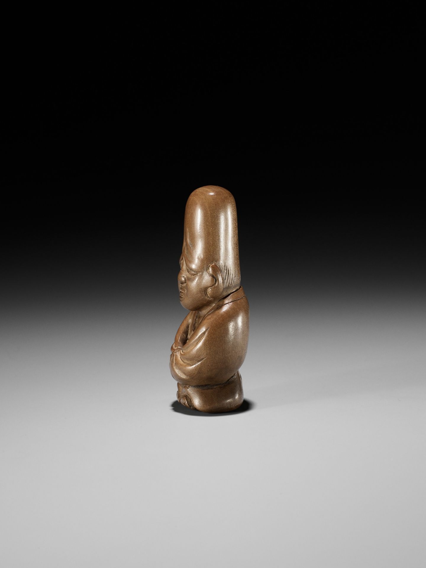 ITTEI: AN AMUSING WOOD NETSUKE OF FUKUROKUJU - Image 3 of 9