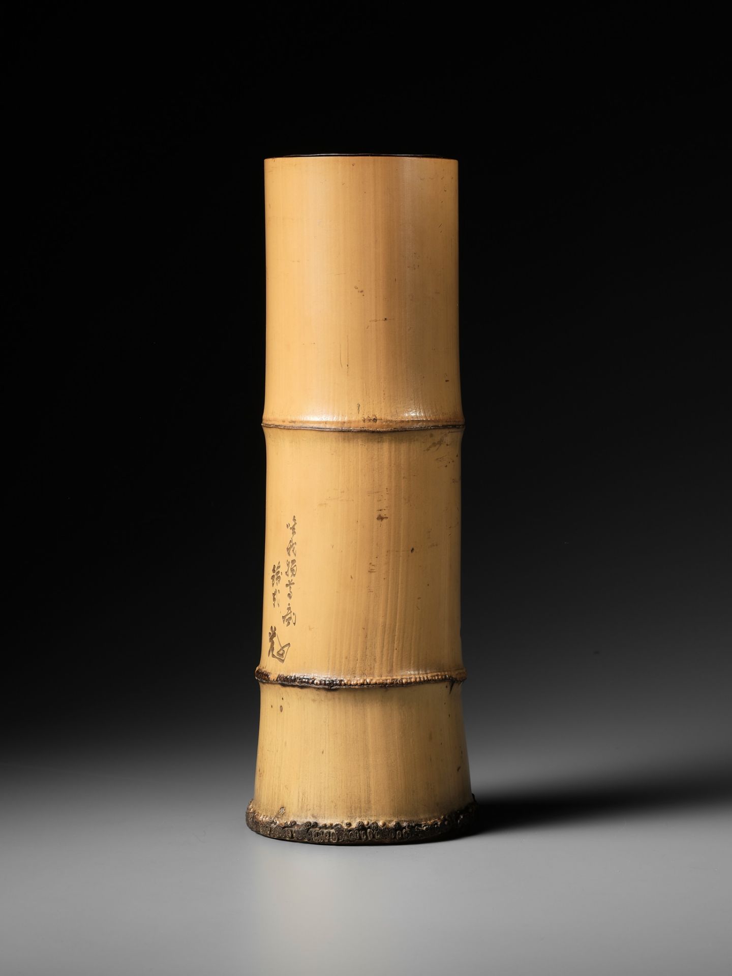 KANO TESSAI: A BAMBOO BRUSHPOT WITH KANSHI POEMS - Image 6 of 13