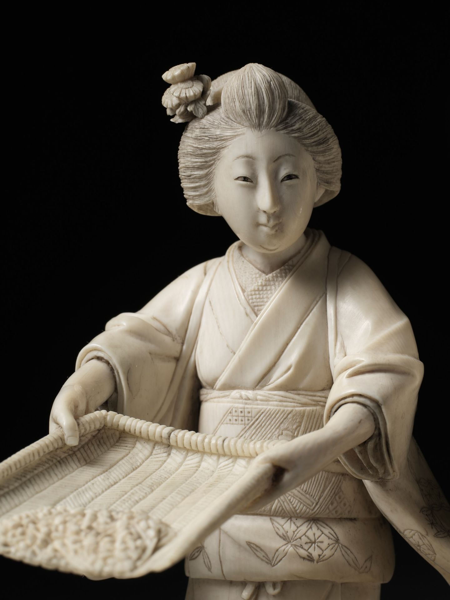 HIDEYUKI: AN IVORY OKIMONO DEPICTING A FARMER COUPLE - Image 2 of 12