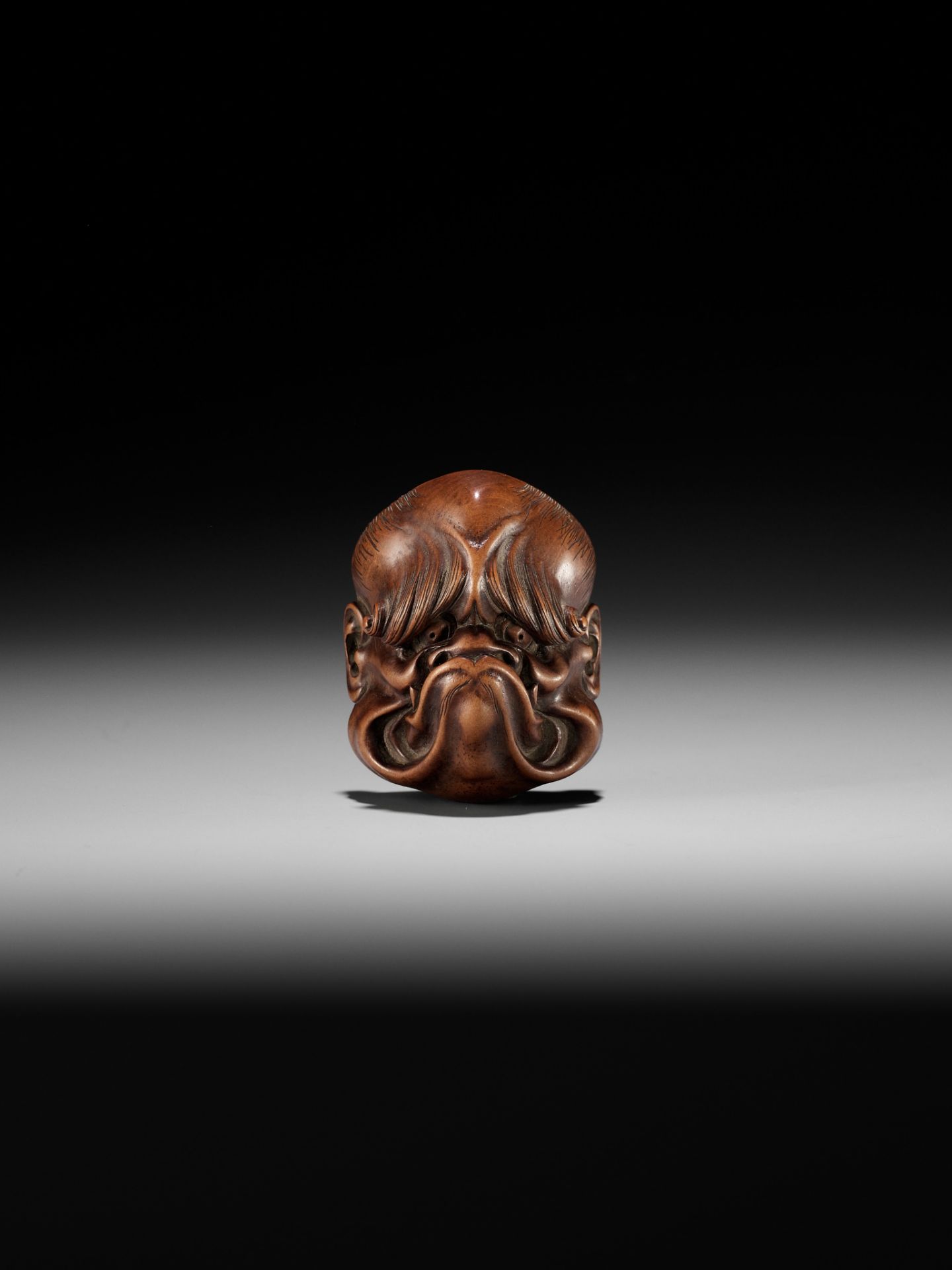 A FINE SANSHO-STYLE WOOD NETSUKE OF A GHOUL - Image 3 of 8