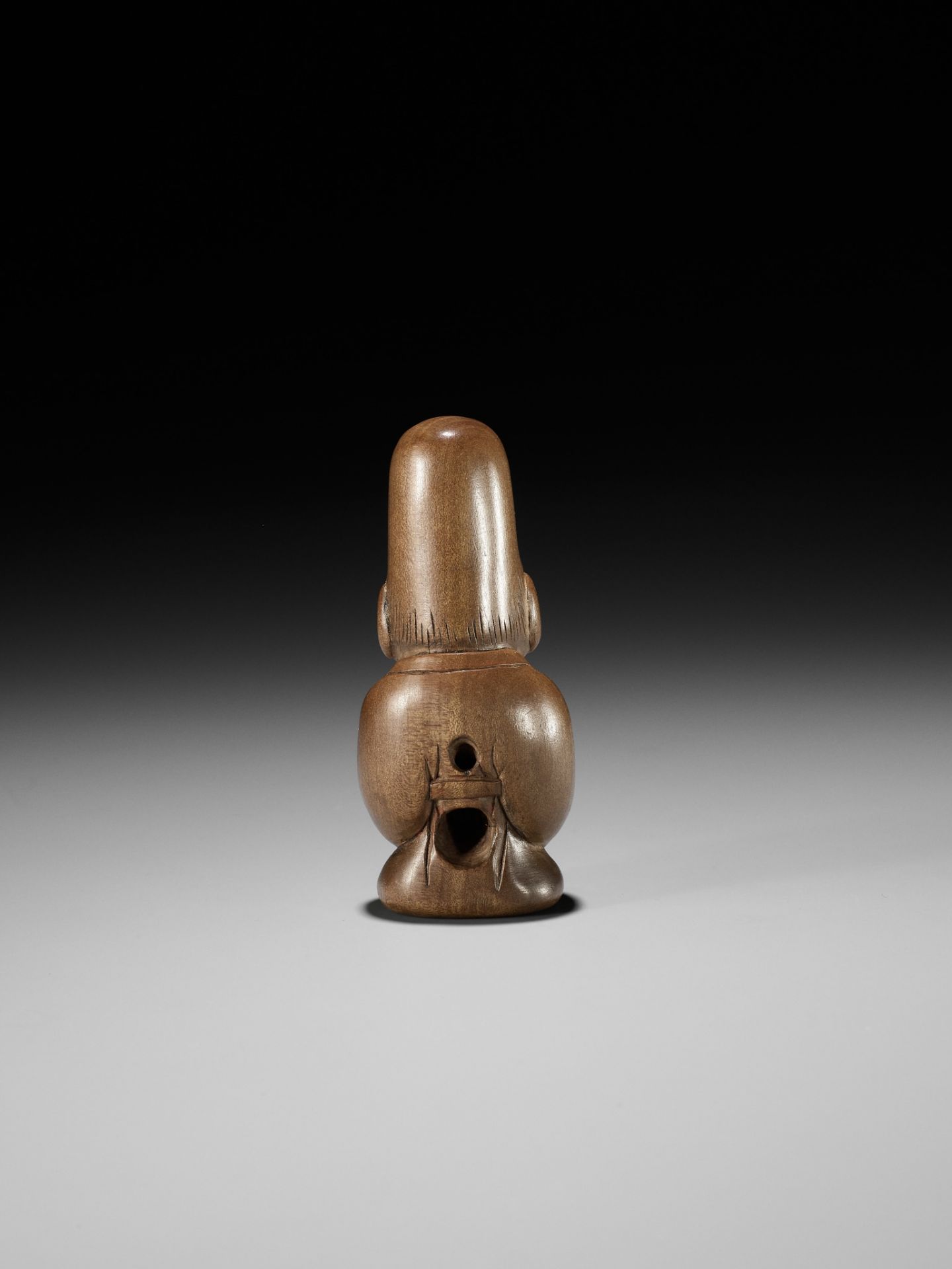 ITTEI: AN AMUSING WOOD NETSUKE OF FUKUROKUJU - Image 4 of 9