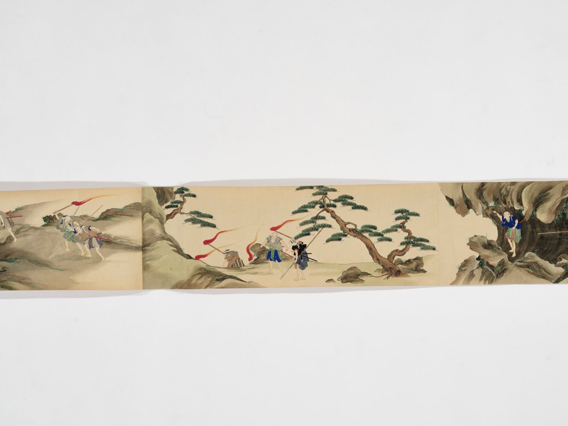 A LARGE AND RARE EMAKI HANDSCROLL WITH FOUR SEPARATE LEAVES, ONE WITH A DEPICTION OF GASHADOKURO - Bild 10 aus 24