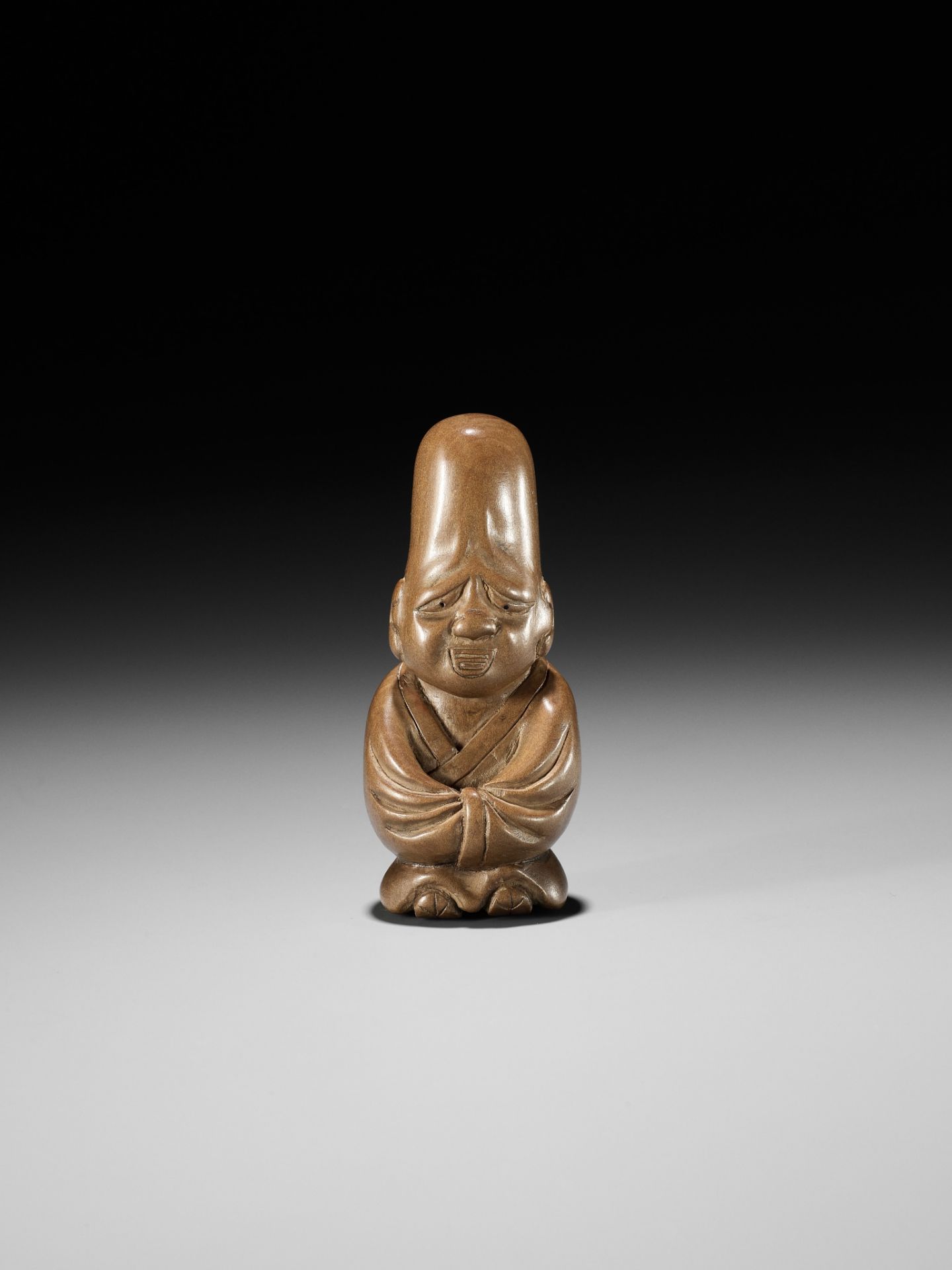 ITTEI: AN AMUSING WOOD NETSUKE OF FUKUROKUJU - Image 2 of 9