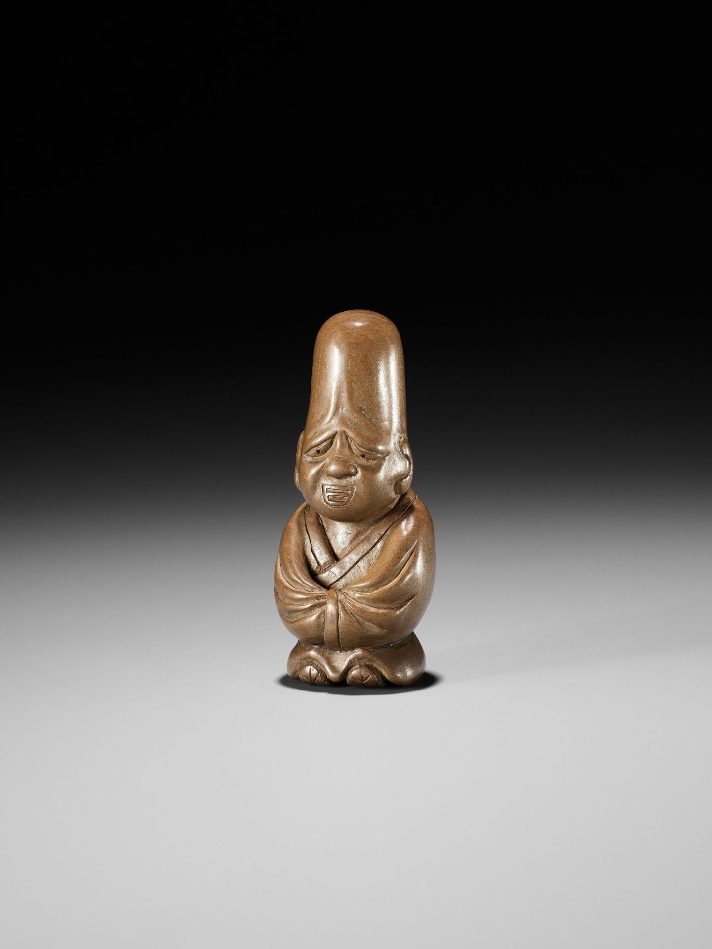 ITTEI: AN AMUSING WOOD NETSUKE OF FUKUROKUJU - Image 7 of 9