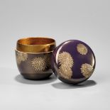 TAKESHI: A LACQUER NATSUME (TEA CADDY) WITH CHRYSANTHEMUM