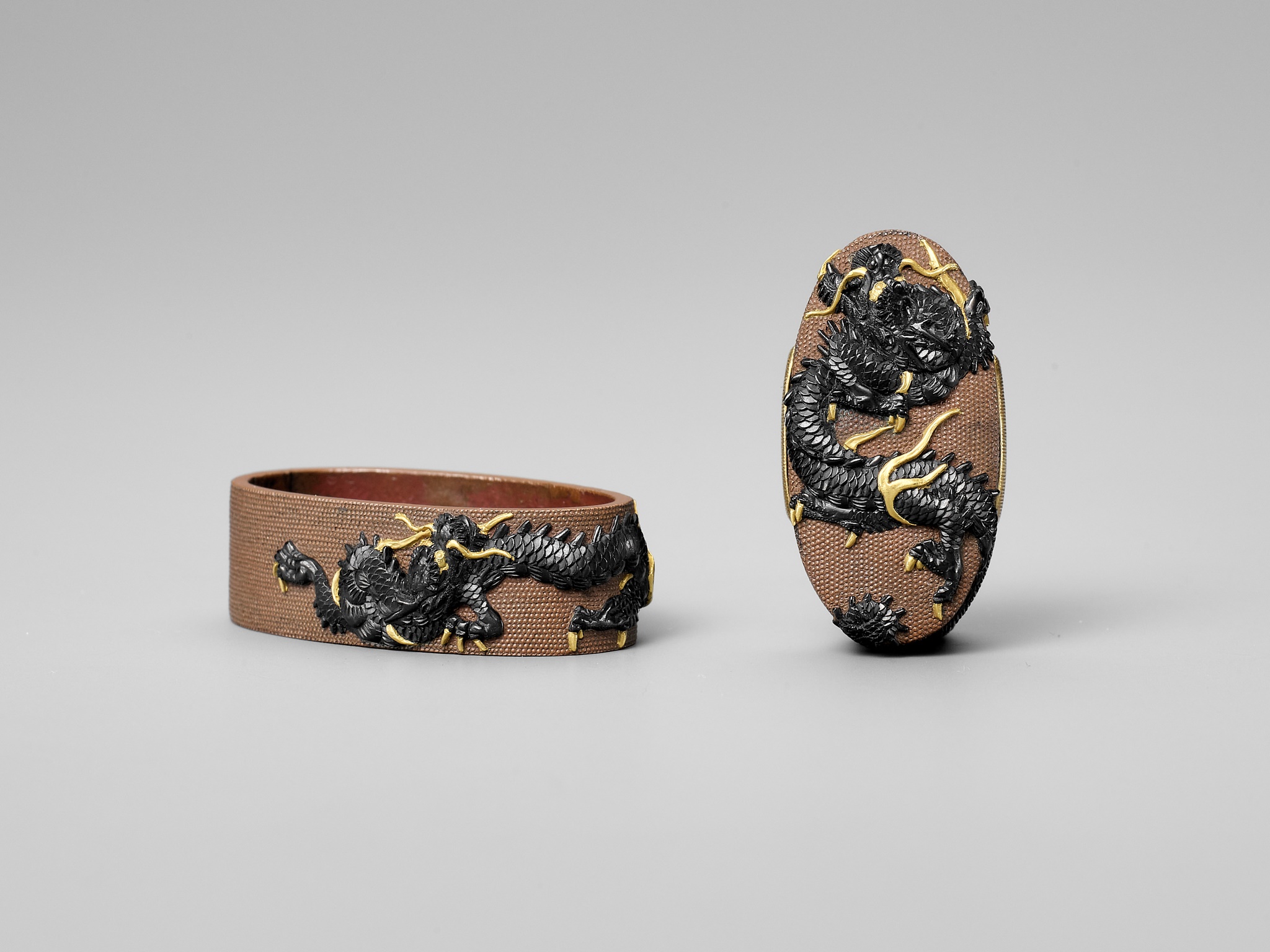 TAMAGAWA YOSHIHISA: A COPPER NANAKO MITO SCHOOL FUCHI AND KASHIRA WITH DRAGONS