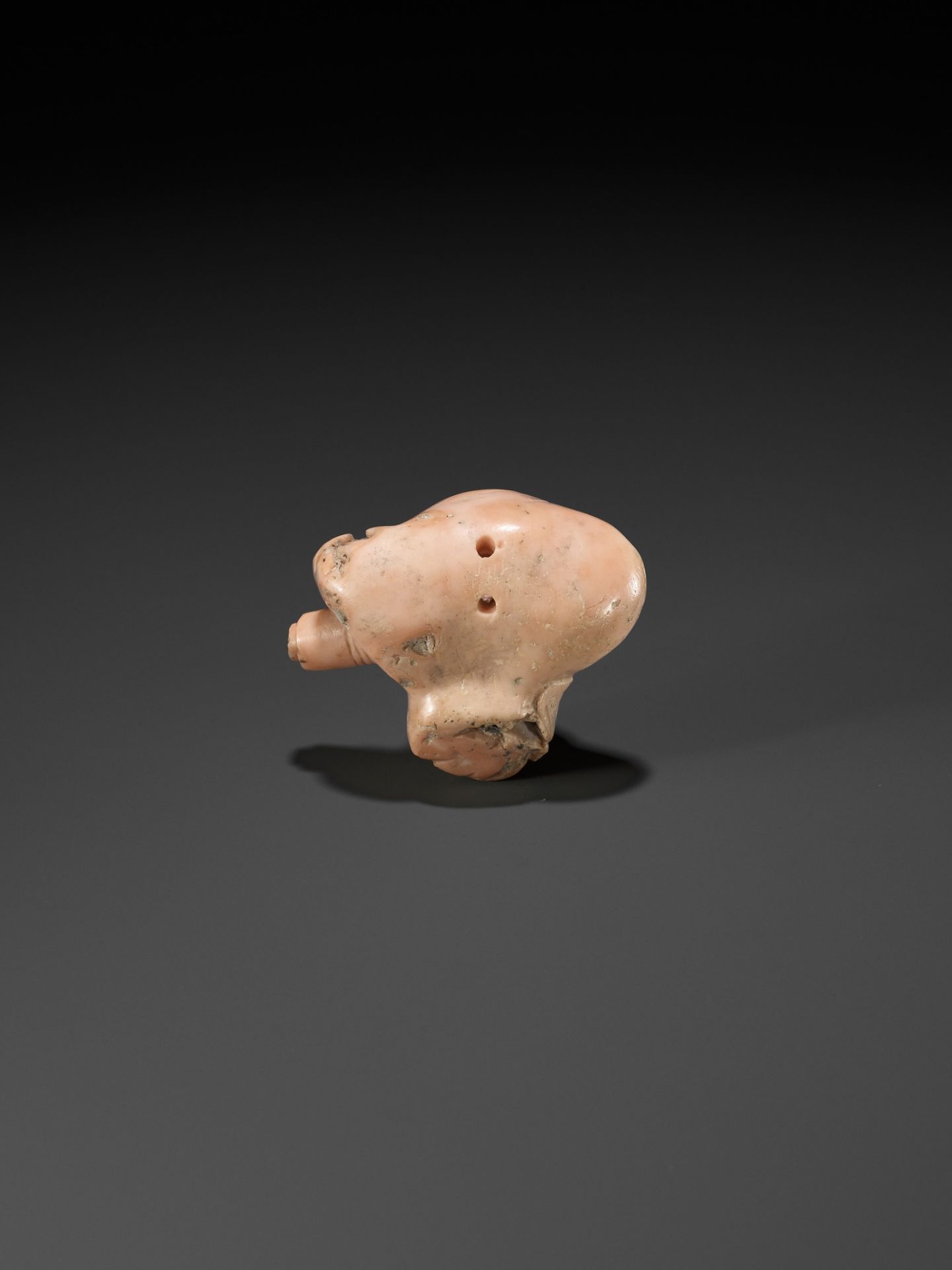 A CORAL NETSUKE OF HOTEI - Image 4 of 8