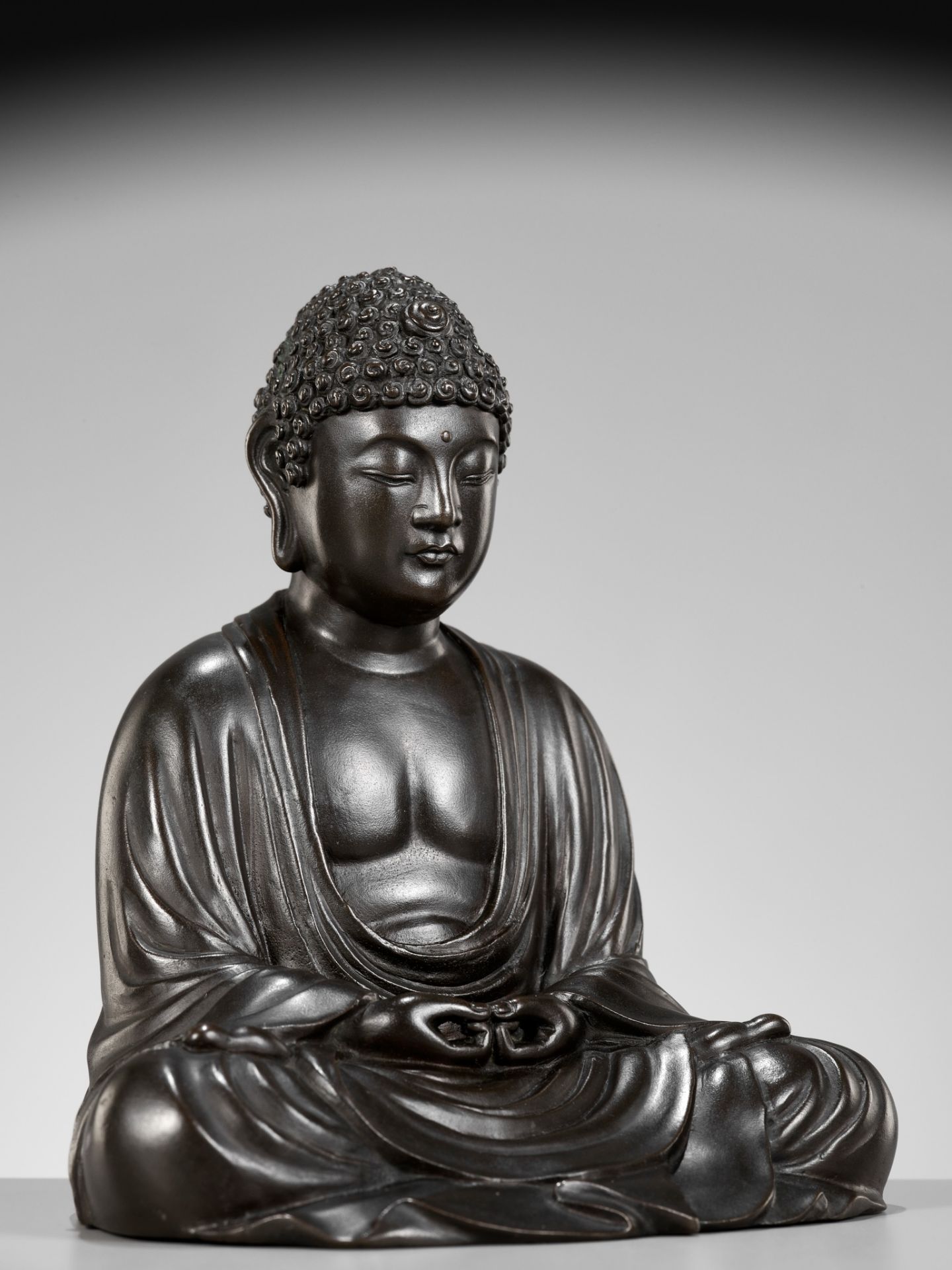 SHOKAKEN EISHUN: A BRONZE FIGURE OF AMIDA NYORAI AFTER THE GREAT BUDDHA OF KAMAKURA