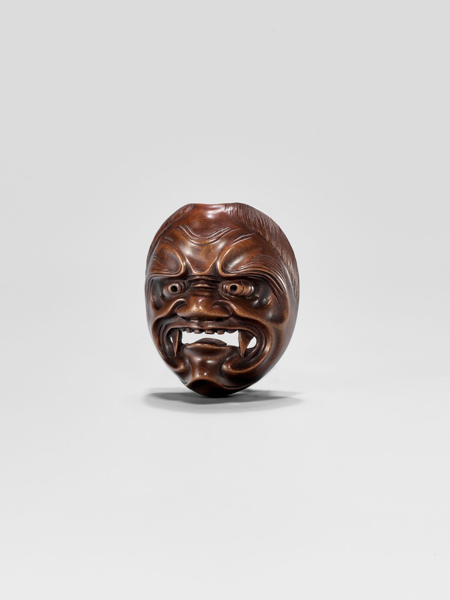 RYUZAN: A WOOD MASK NETSUKE OF SHIKAMI - Image 7 of 9