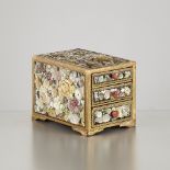 A SHIBAYAMA-STYLE INLAID MINIATURE KODANSU (SMALL CABINET) WITH MILLEFLEUR DESIGN