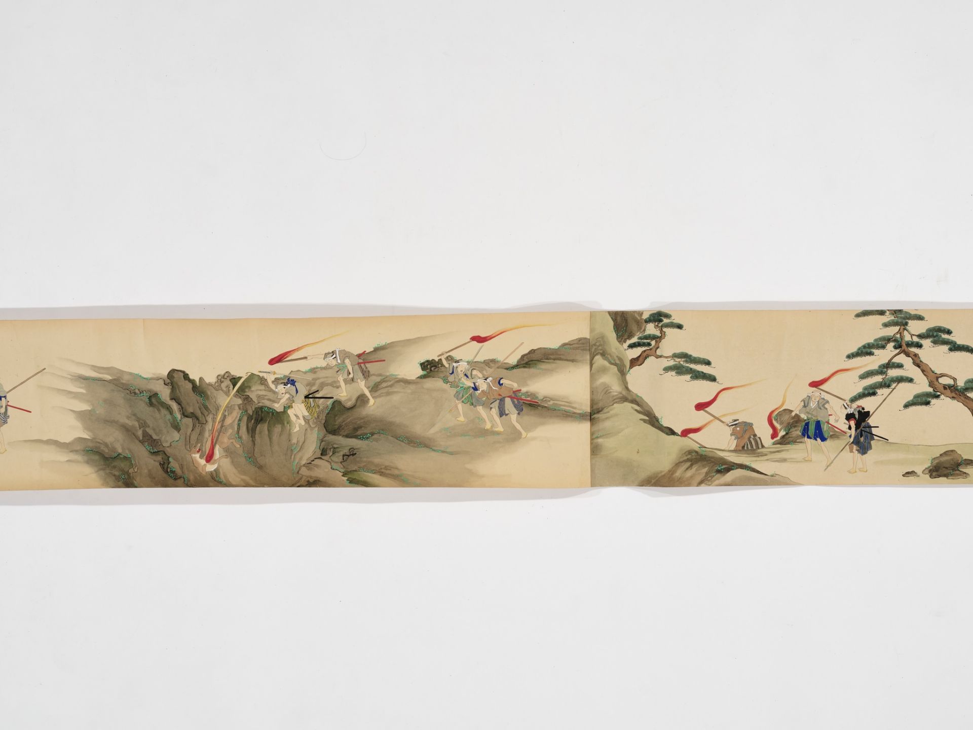 A LARGE AND RARE EMAKI HANDSCROLL WITH FOUR SEPARATE LEAVES, ONE WITH A DEPICTION OF GASHADOKURO - Image 9 of 24