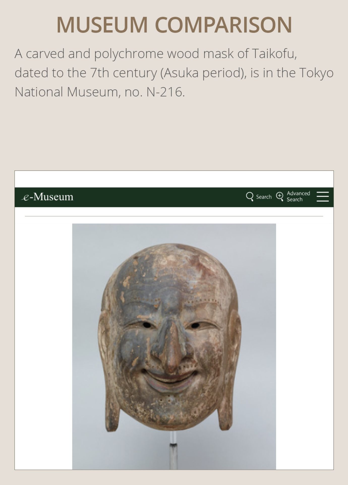 GYOSUI: A LACQUERED WOOD GIGAKU MASK OF TAIKOFU - Bild 5 aus 9