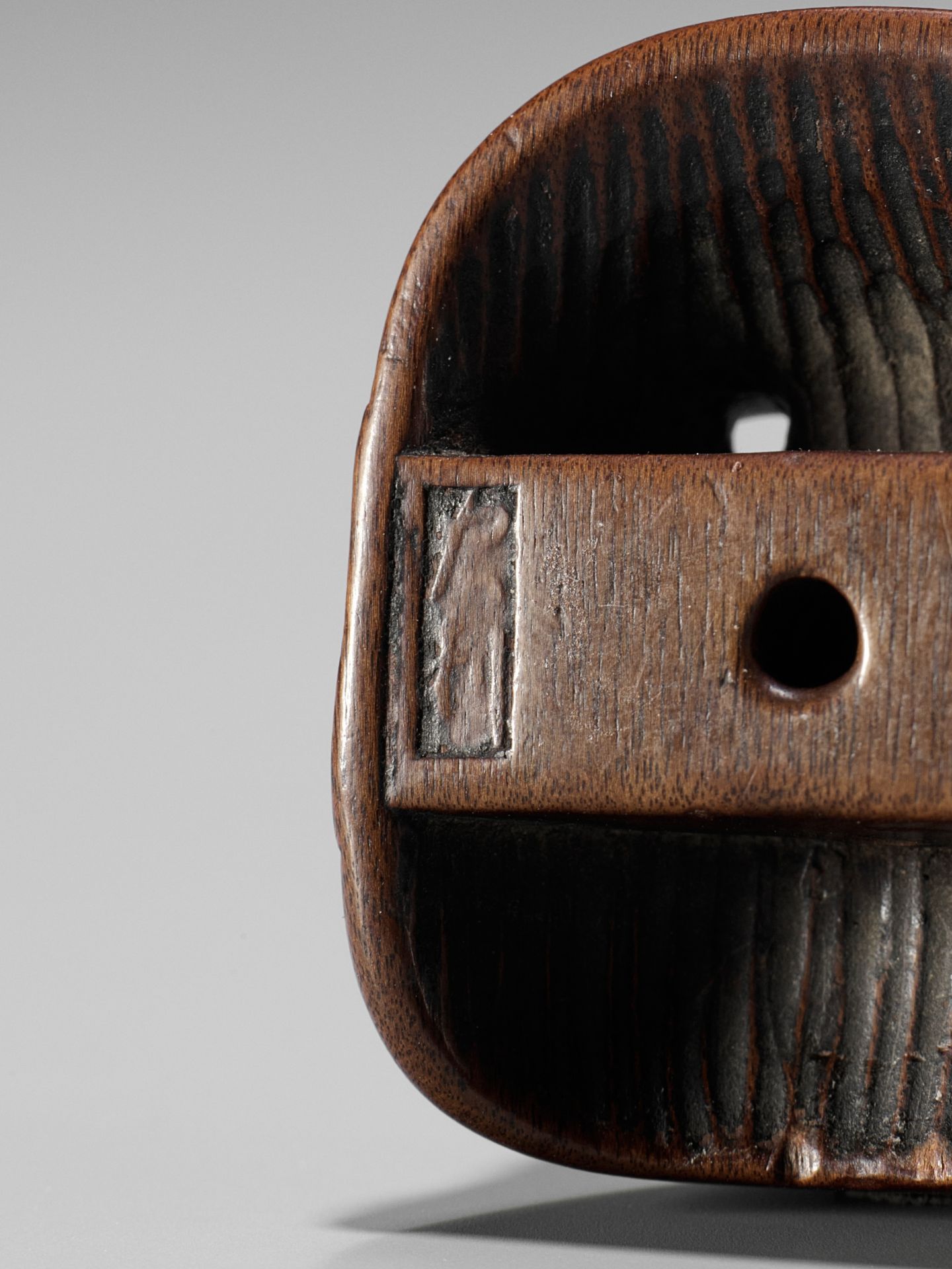 TADATOSHI: A FINE NAGOYA SCHOOL WOOD MASK NETSUKE OF BUAKU - Image 10 of 11