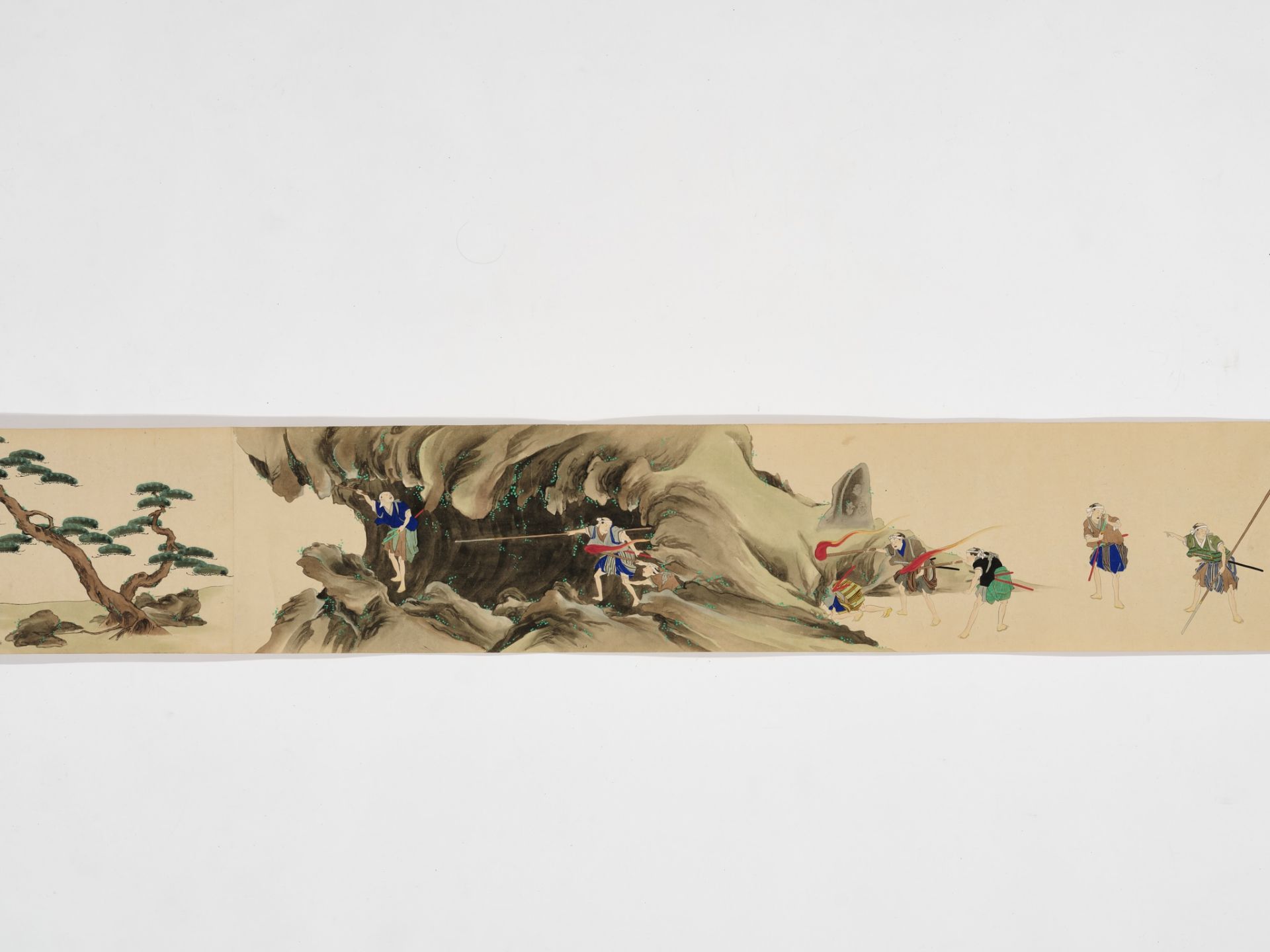 A LARGE AND RARE EMAKI HANDSCROLL WITH FOUR SEPARATE LEAVES, ONE WITH A DEPICTION OF GASHADOKURO - Bild 11 aus 24