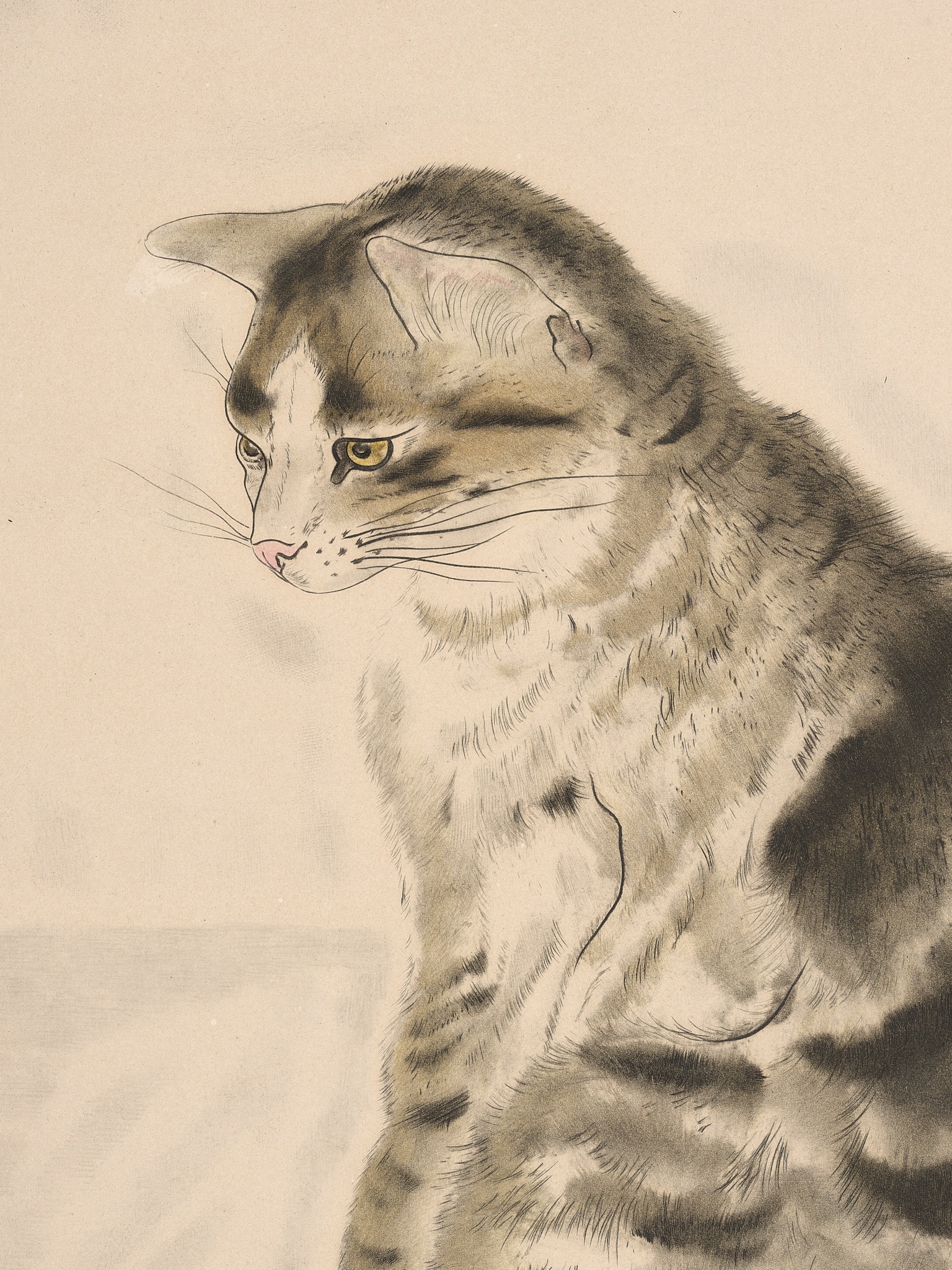 LEONARD TSUGUHARU FOUJITA (1886-1968), SEATED CAT, FROM LES CHATS - Image 2 of 8