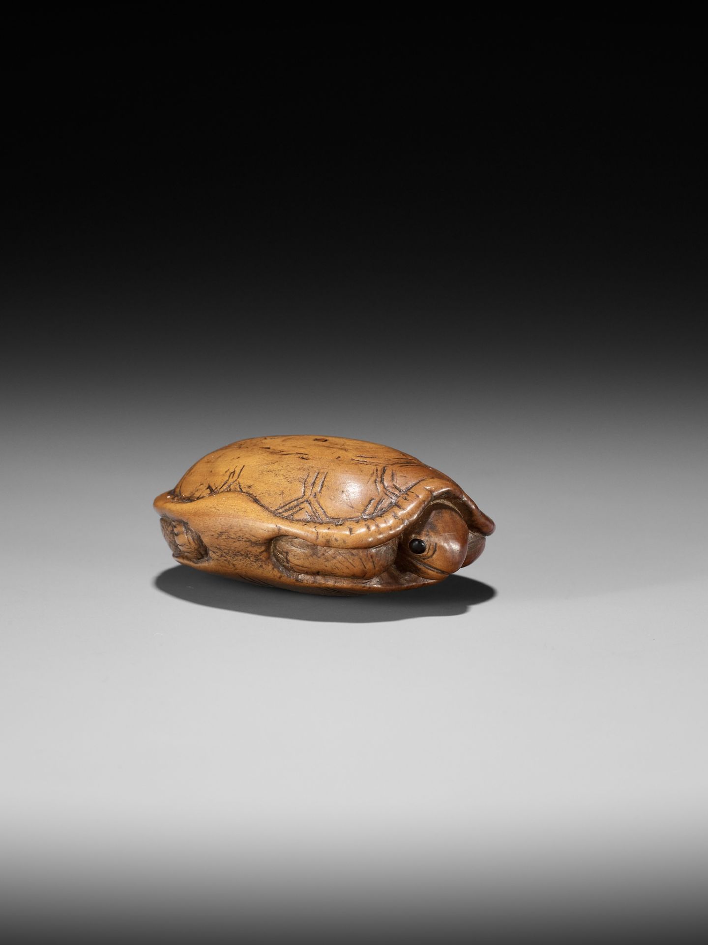 AN OLD WOOD NETSUKE OF A TORTOISE - Image 2 of 9