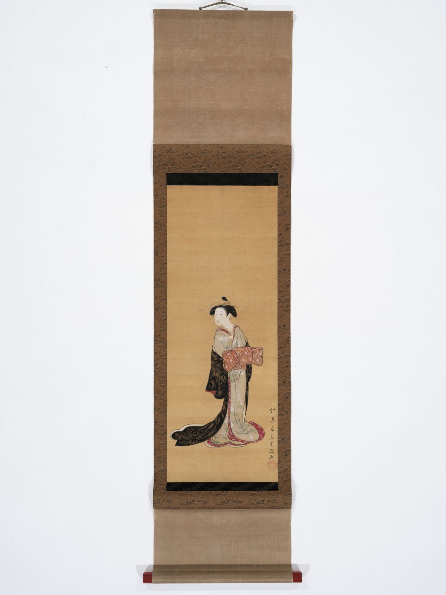 TSUKIOKA SETTEI: A KAKEMONO OF A COURTESAN - Image 6 of 7