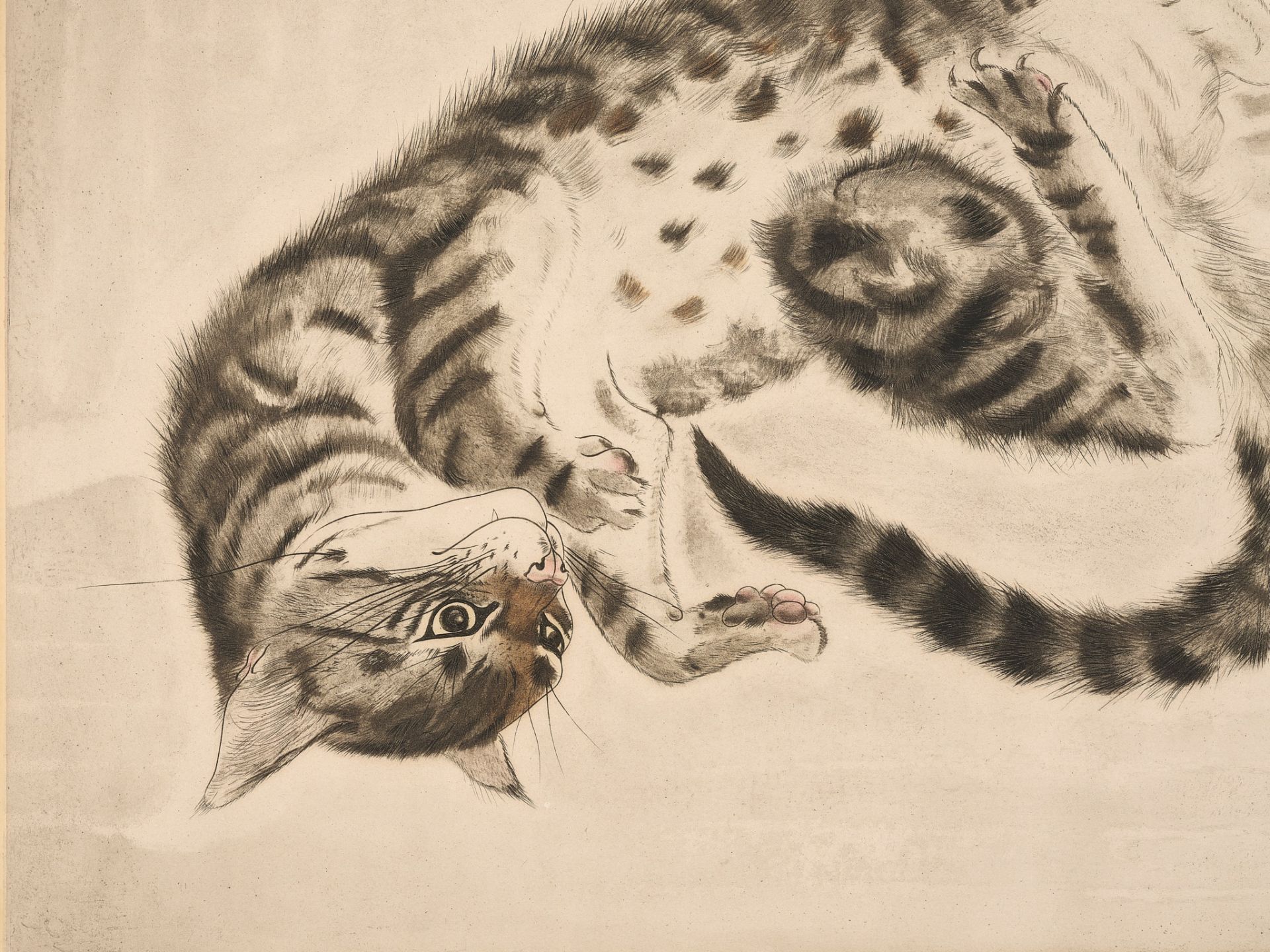 LEONARD TSUGUHARU FOUJITA (1886-1968), TWISTING CAT, FROM LES CHATS - Image 2 of 7