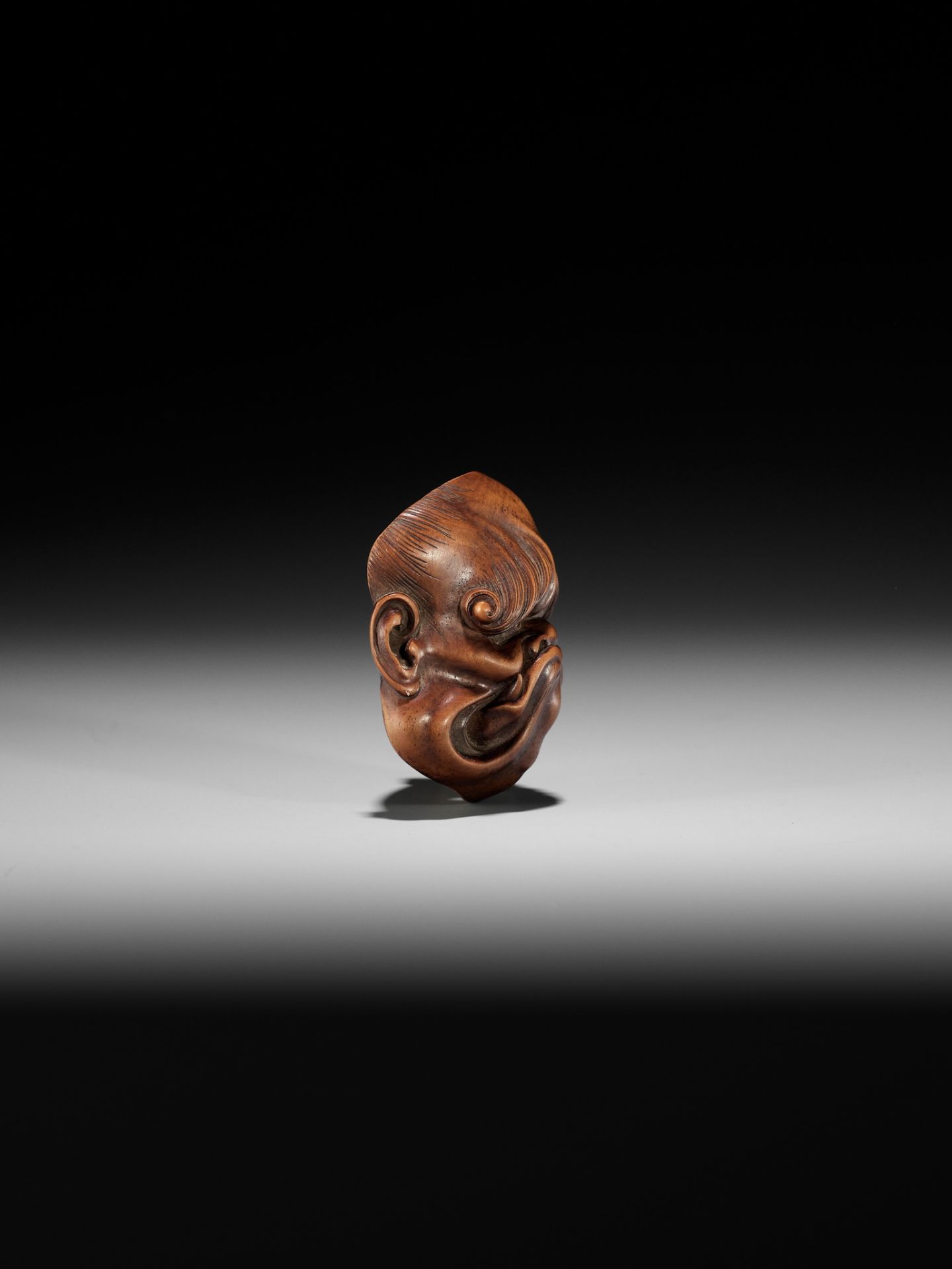 A FINE SANSHO-STYLE WOOD NETSUKE OF A GHOUL - Image 8 of 8