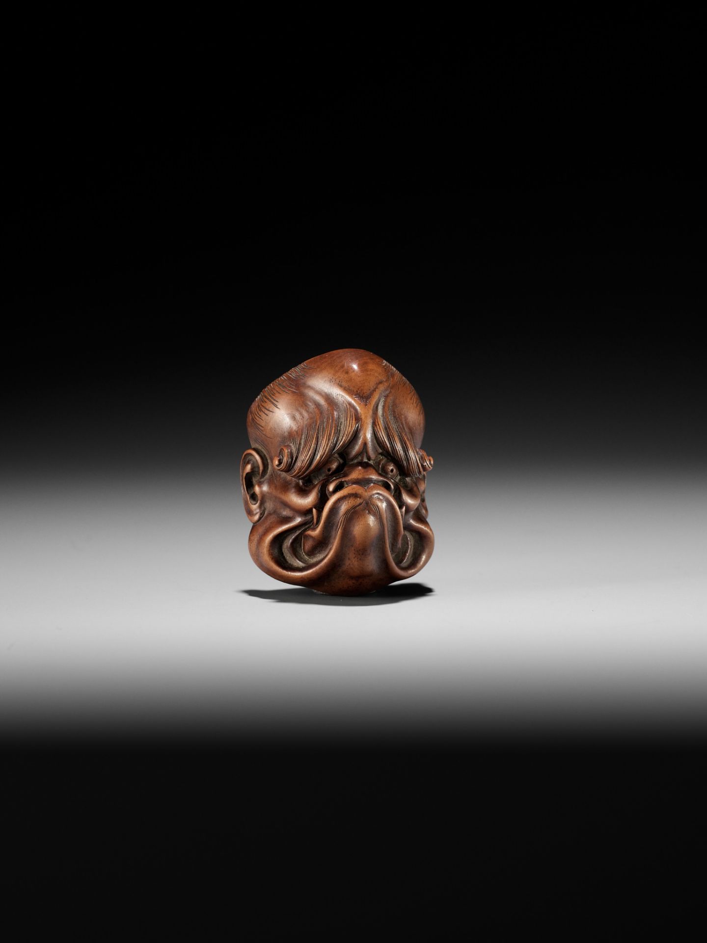 A FINE SANSHO-STYLE WOOD NETSUKE OF A GHOUL - Image 5 of 8