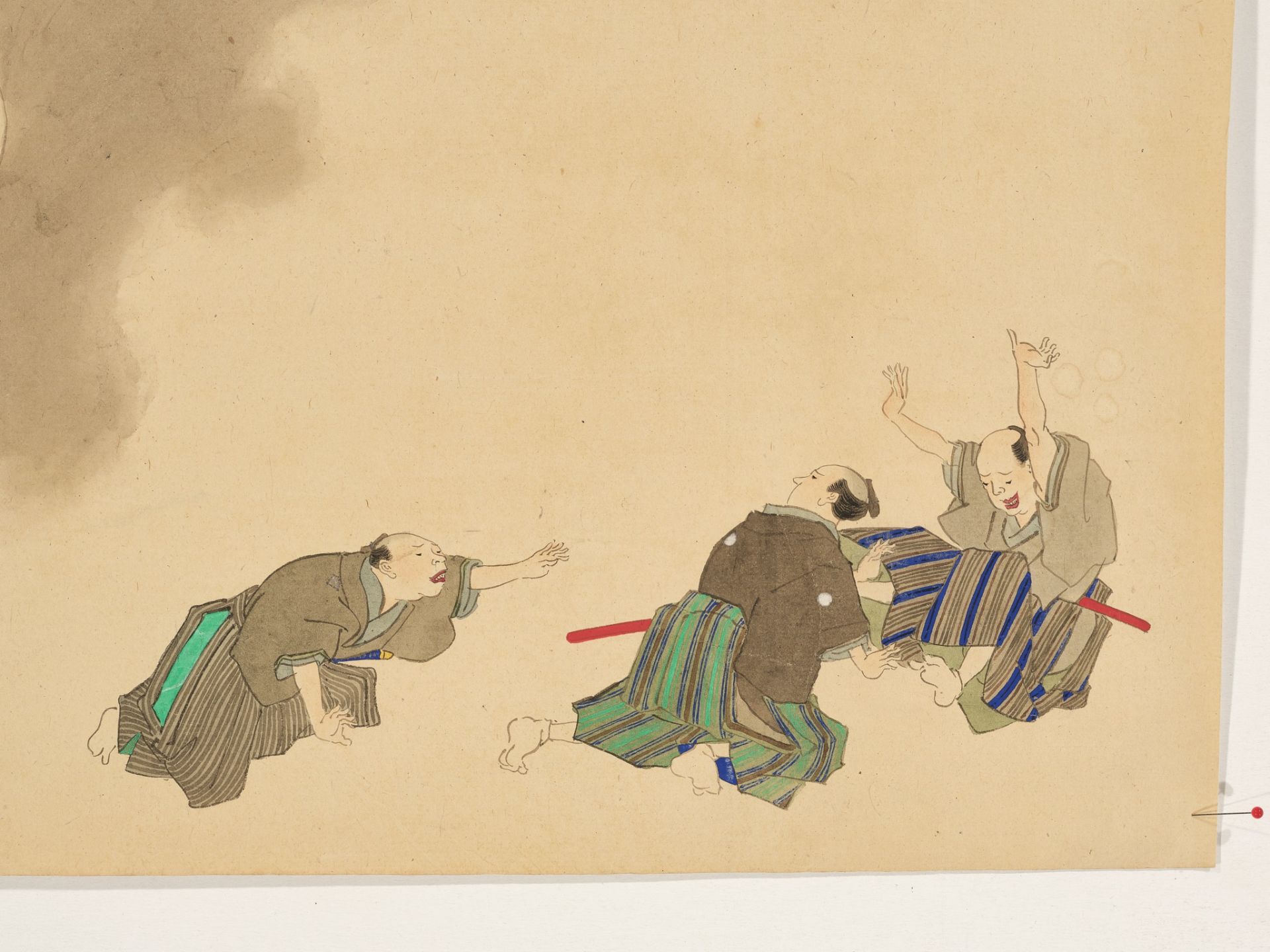 A LARGE AND RARE EMAKI HANDSCROLL WITH FOUR SEPARATE LEAVES, ONE WITH A DEPICTION OF GASHADOKURO - Image 22 of 24