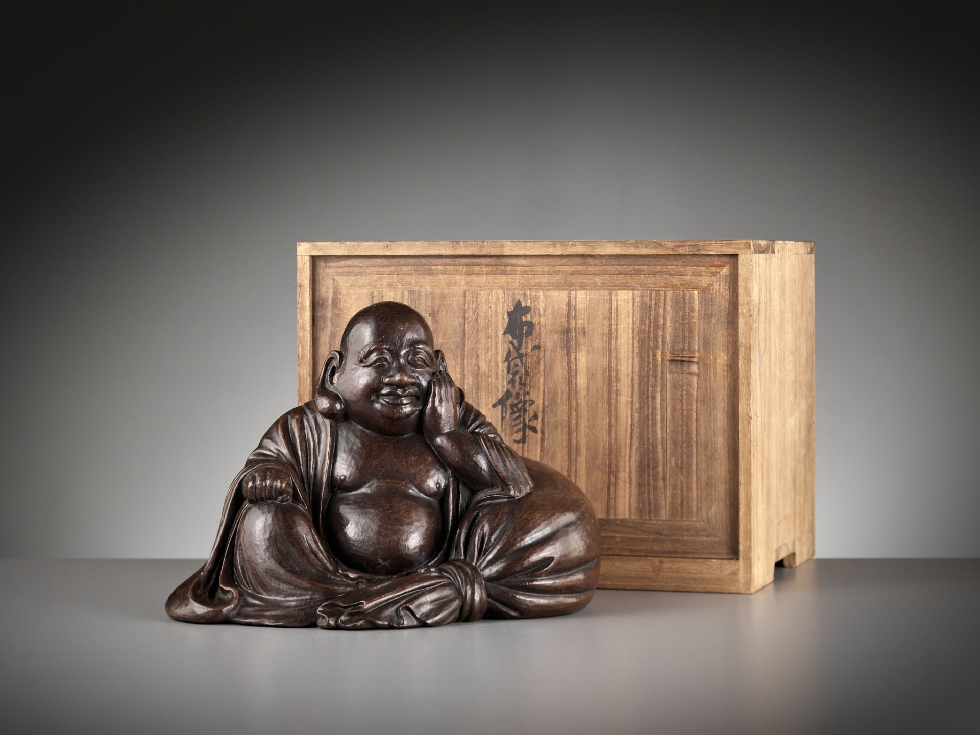 TESSAI: A WOOD OKIMONO OF HOTEI - Image 2 of 13