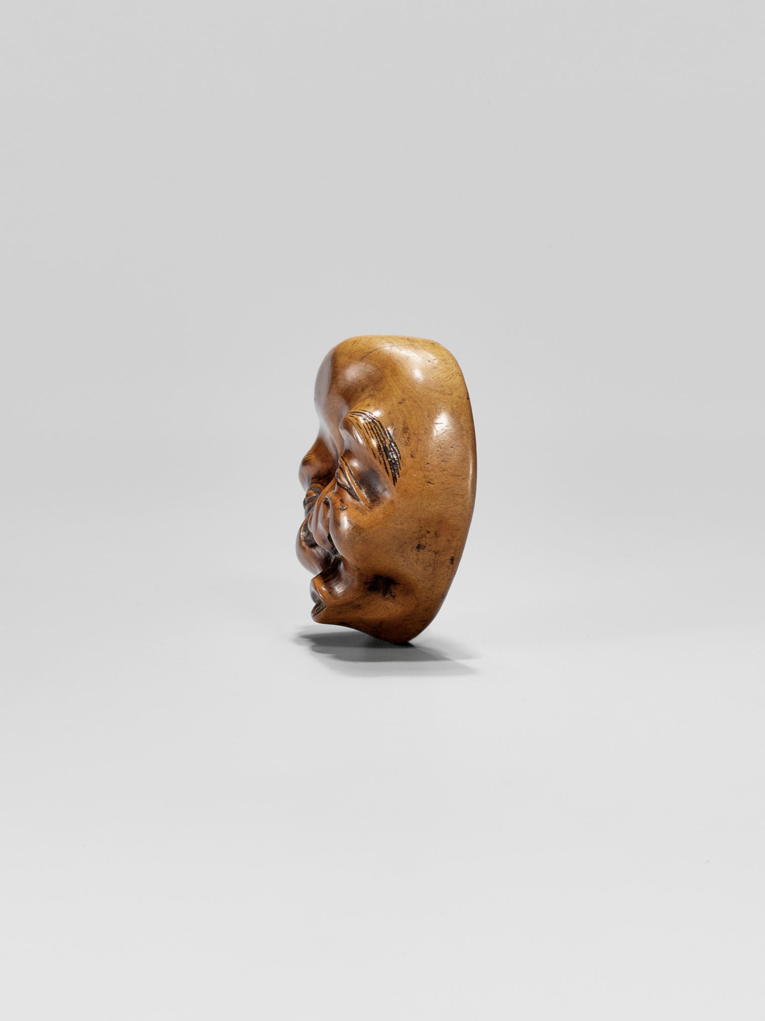 A RARE SHUNGA MASK NETSUKE OF HYOTTOKO - Image 5 of 8