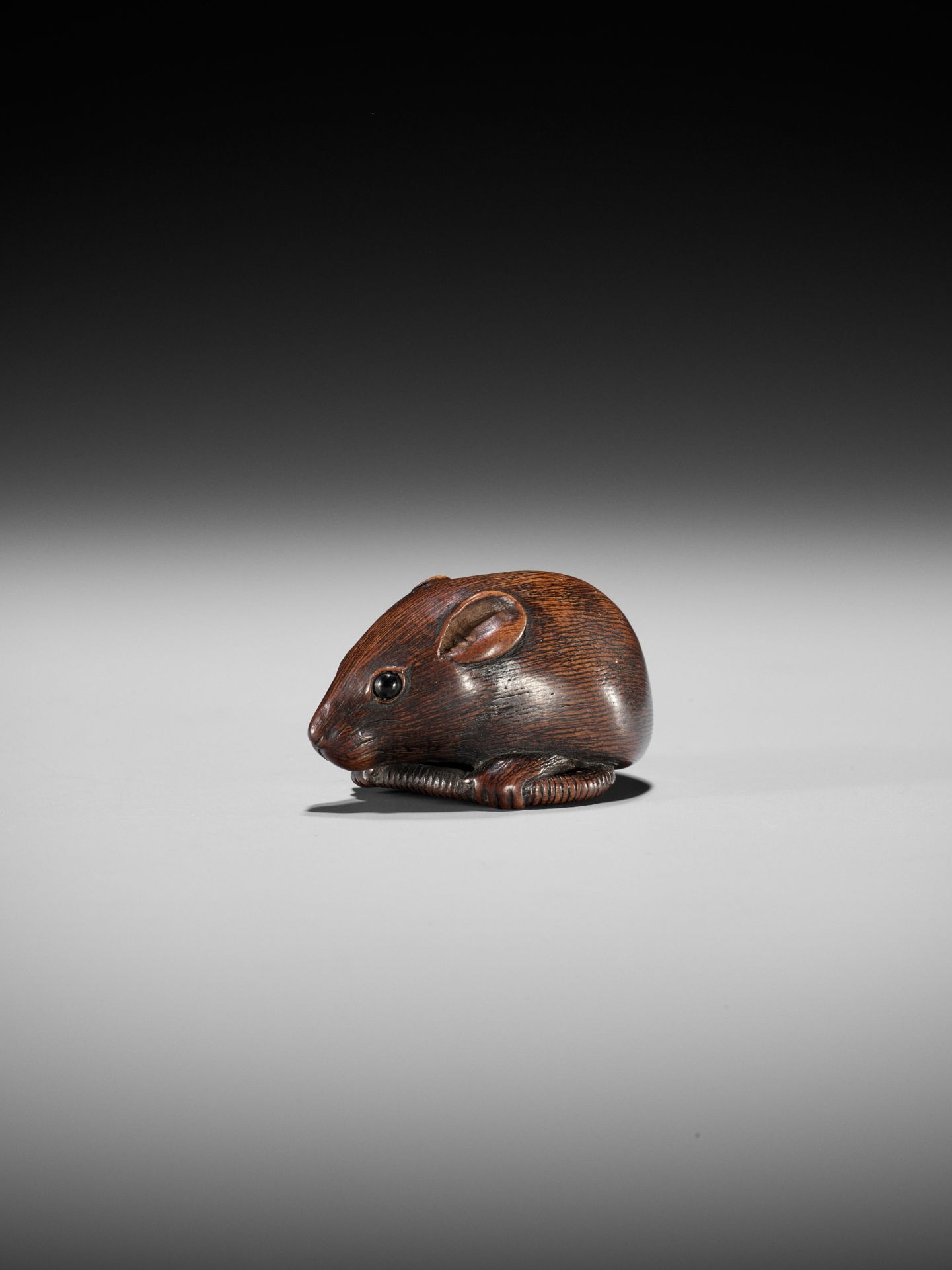 TOMOKAZU: A FINE WOOD NETSUKE OF A RAT - Image 6 of 11