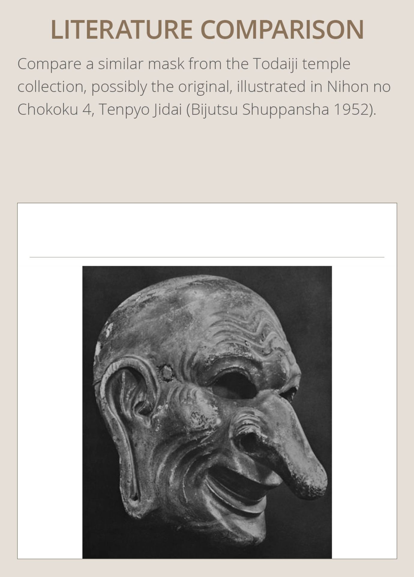 GYOSUI: A LACQUERED WOOD GIGAKU MASK OF TAIKOFU - Bild 6 aus 9