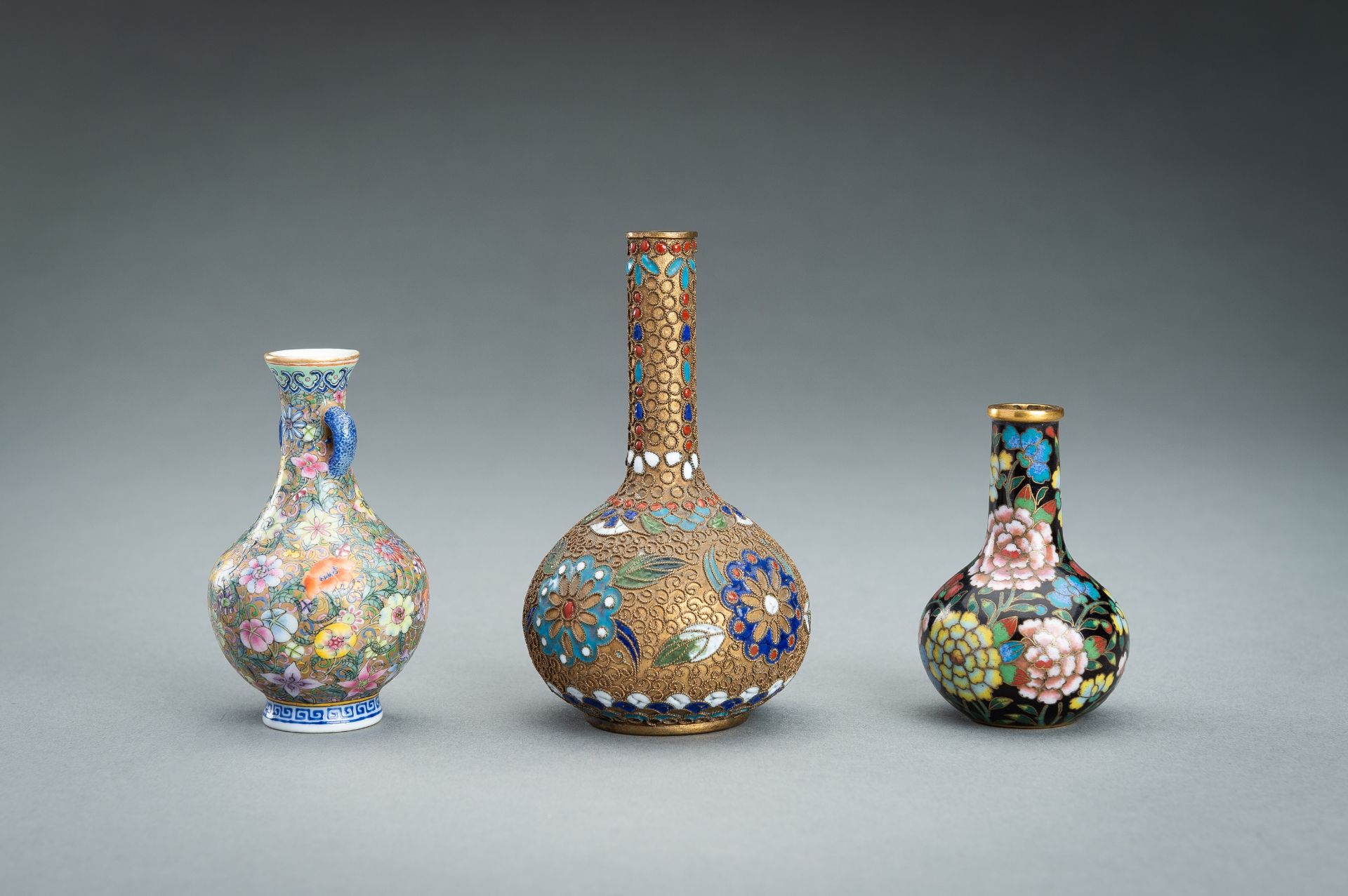 A GROUP OF THREE MINIATURE BOTTLE VASES, c. 1920s - Image 11 of 14