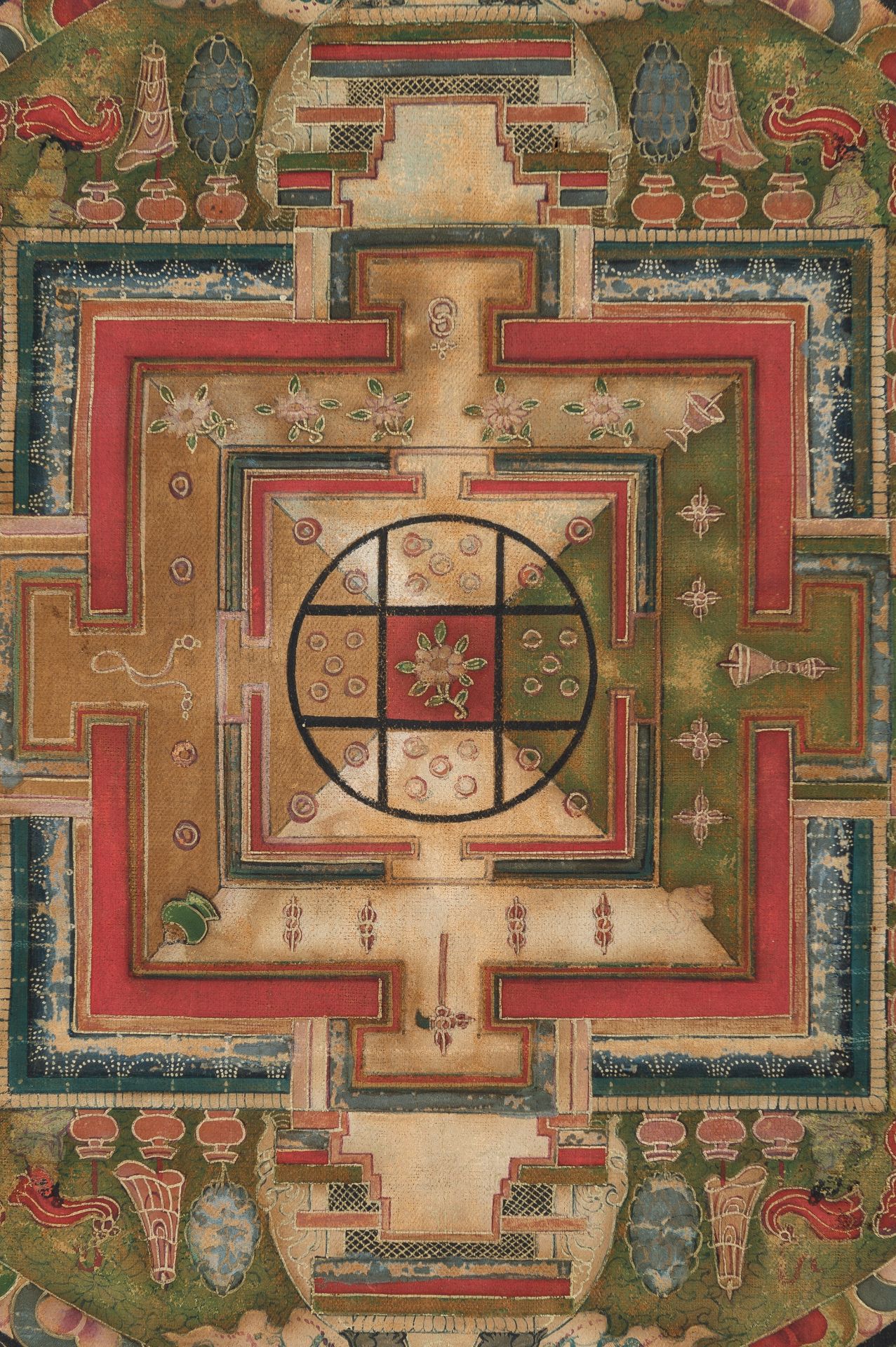 A THANGKA OF A MANDALA, 19TH CENTURY - Image 5 of 11