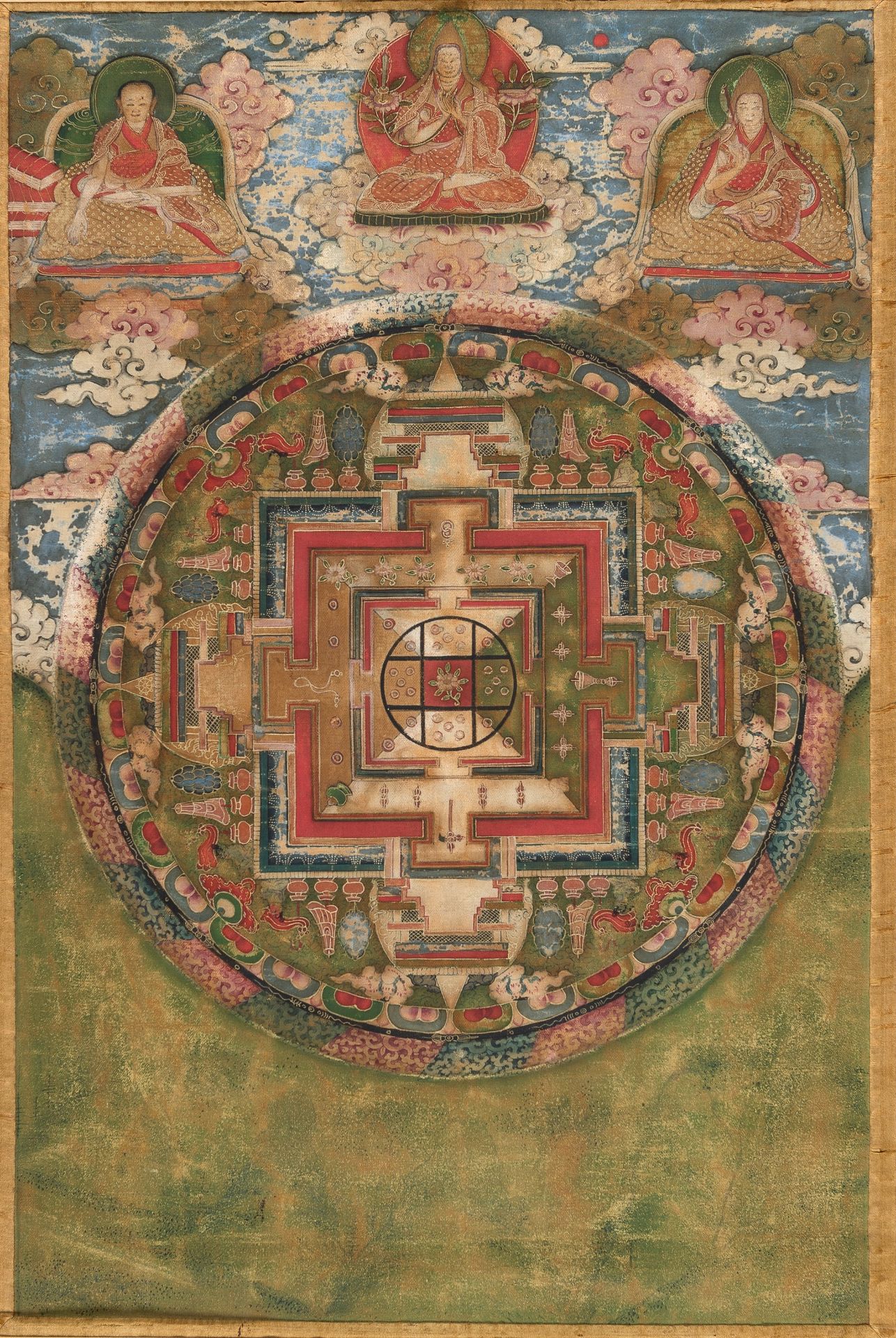 A THANGKA OF A MANDALA, 19TH CENTURY