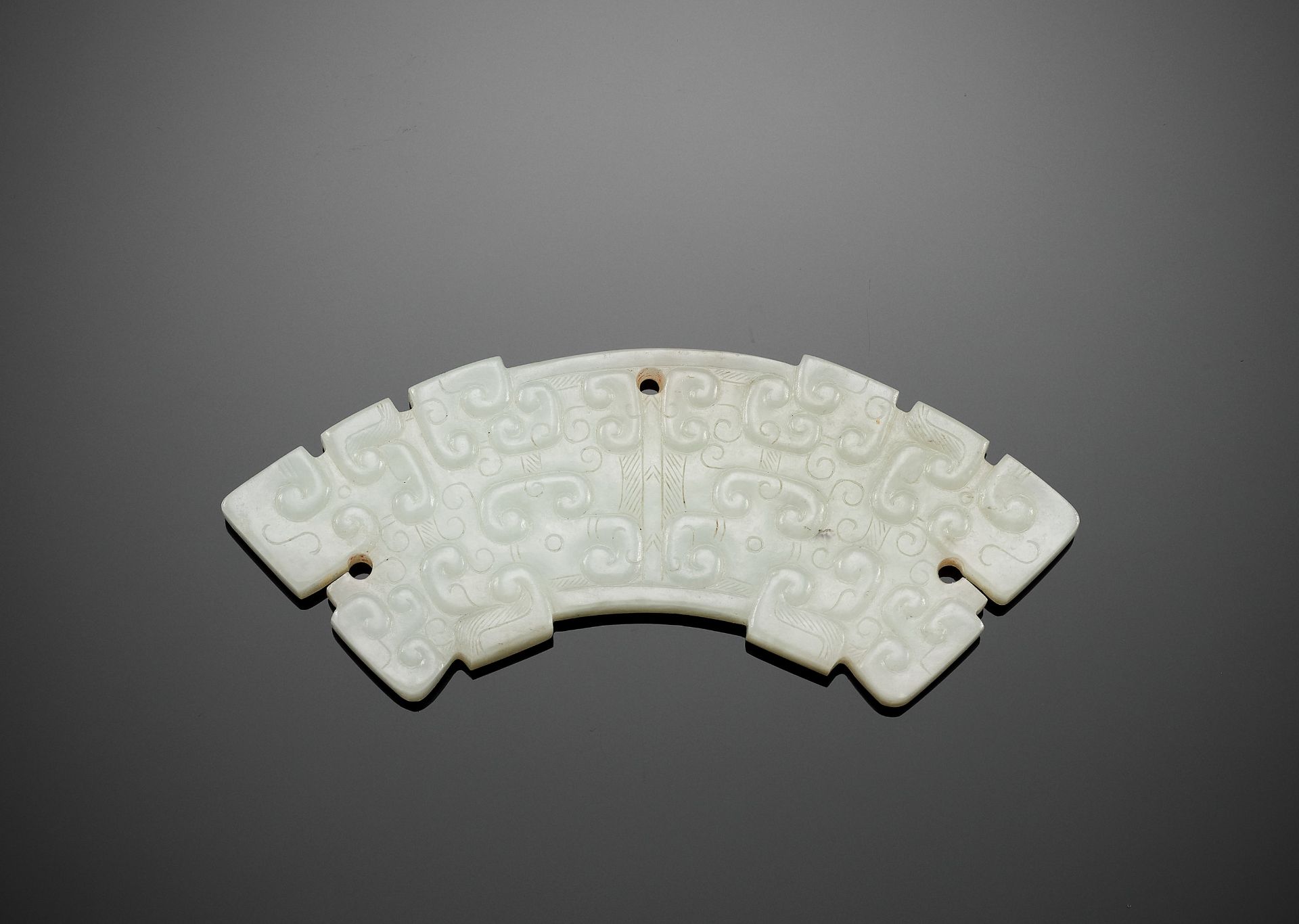 A WHITE JADE PENDANT, HUANG, EASTERN ZHOU DYNASTY