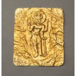 A CHAM GOLD REPOUSSE PLAQUE OF A BODHISATTVA