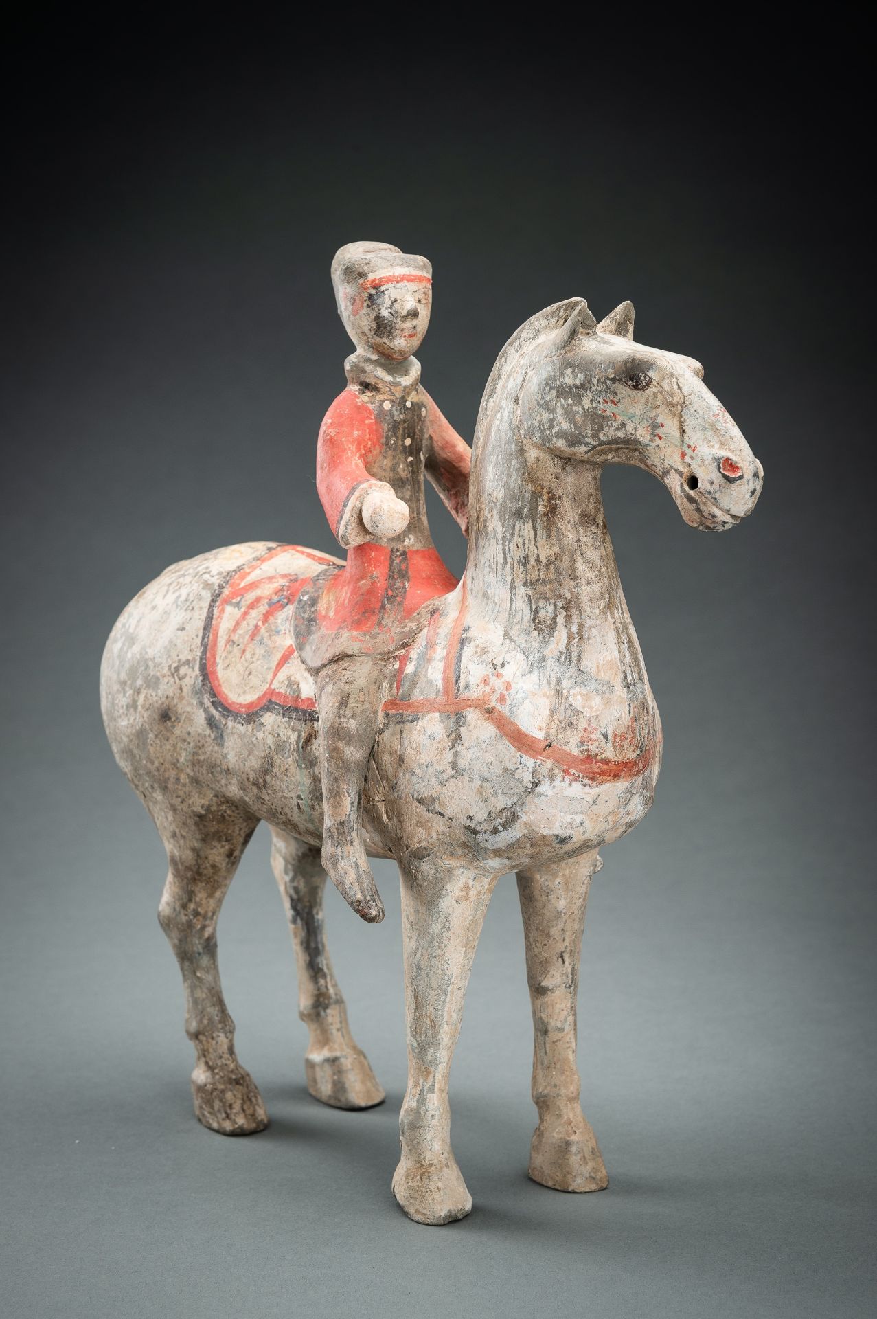 A POTTERY FIGURE OF AN EQUESTRIAN, HAN DYNASTY - Image 10 of 17