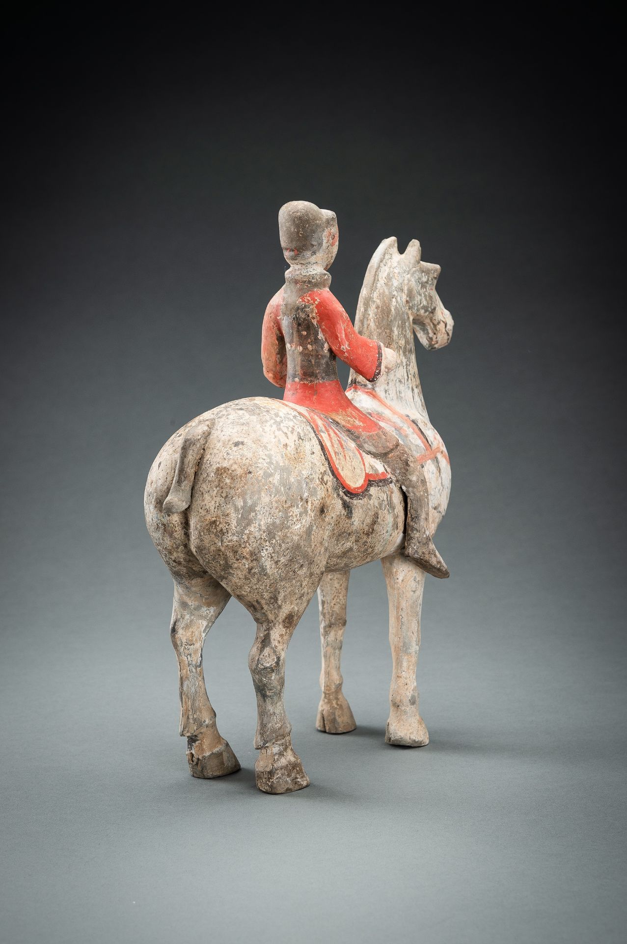 A POTTERY FIGURE OF AN EQUESTRIAN, HAN DYNASTY - Image 14 of 17