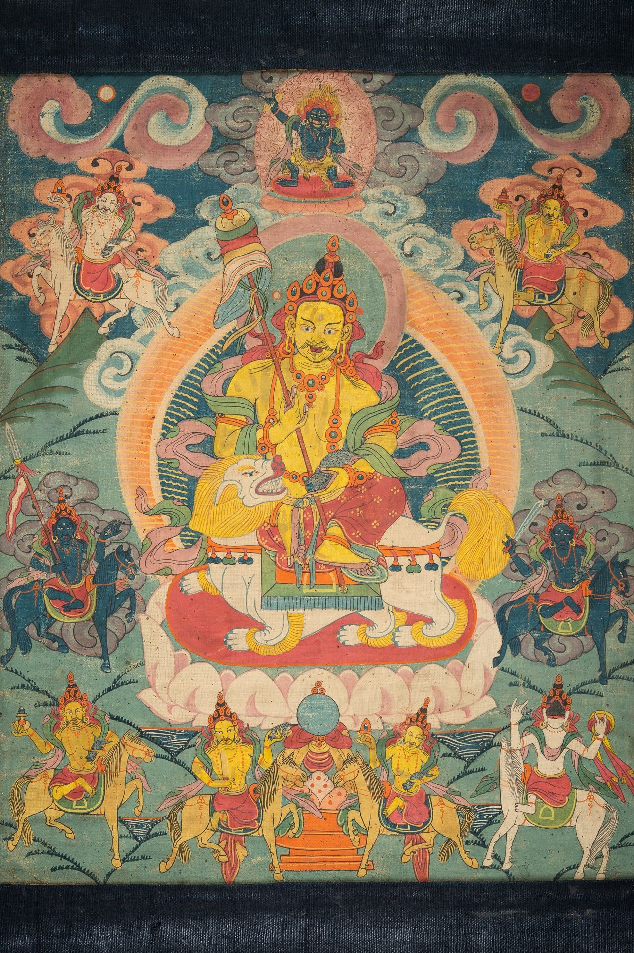 A THANGKA OF VAISHRAVANA, 19TH CENTURY - Image 9 of 11