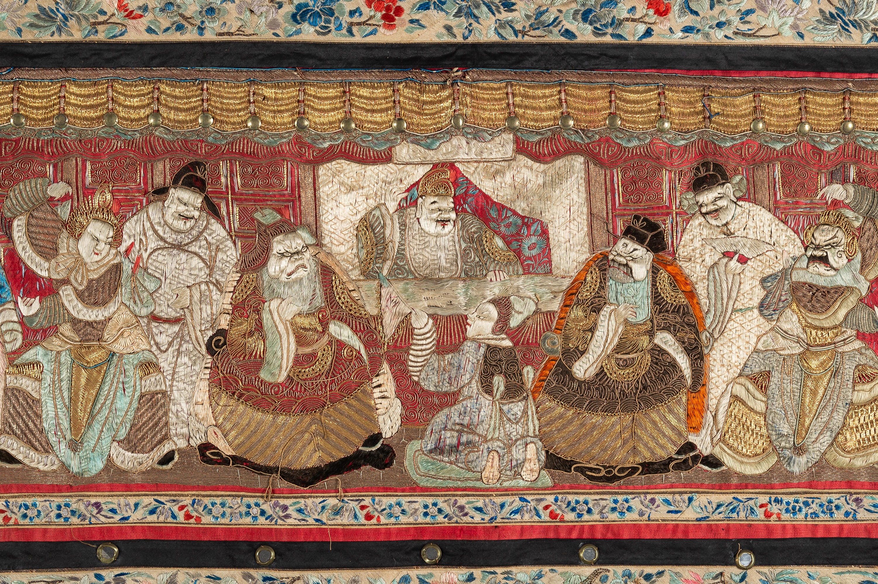 A LARGE EMBROIDERED WALL PANEL, QING - Image 15 of 26