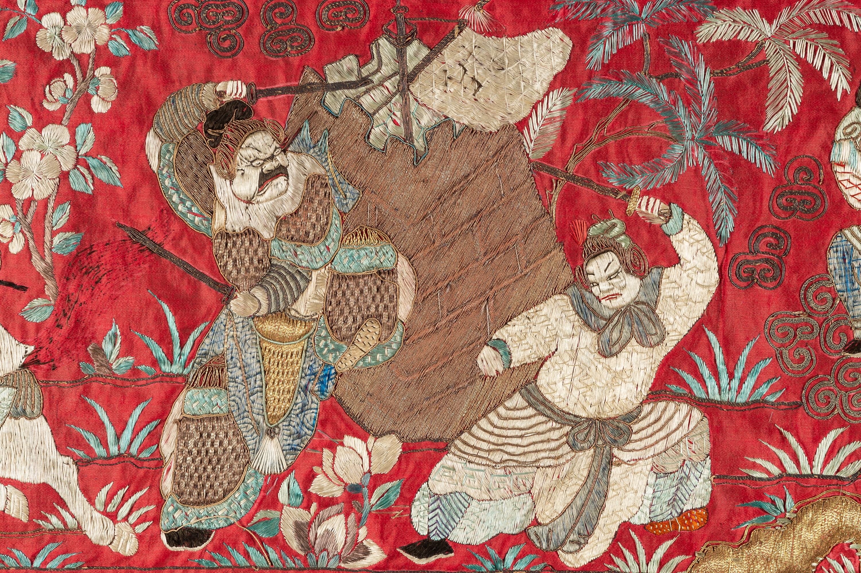 A LARGE EMBROIDERED WALL PANEL, QING - Image 9 of 26