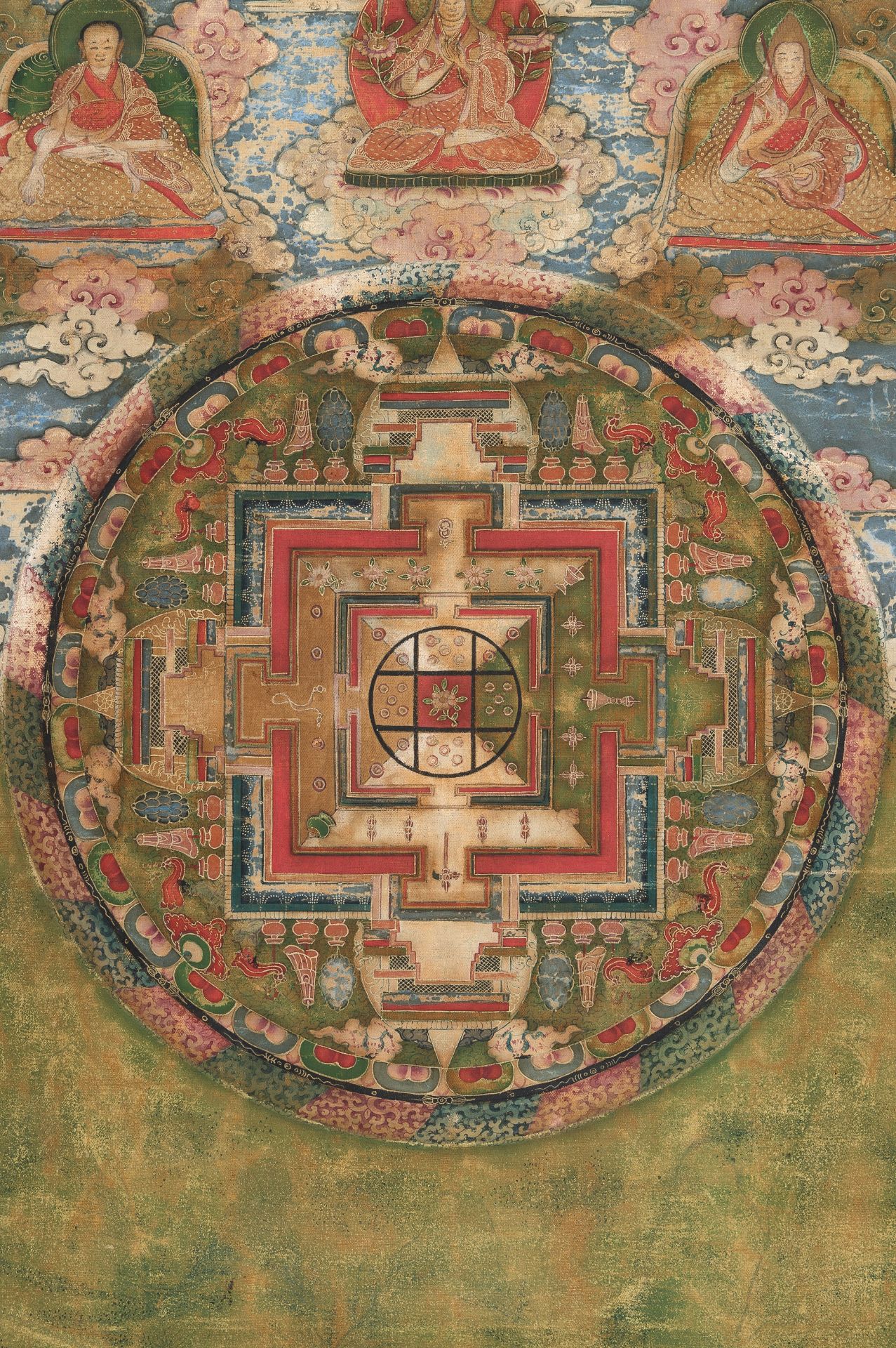 A THANGKA OF A MANDALA, 19TH CENTURY - Image 4 of 11