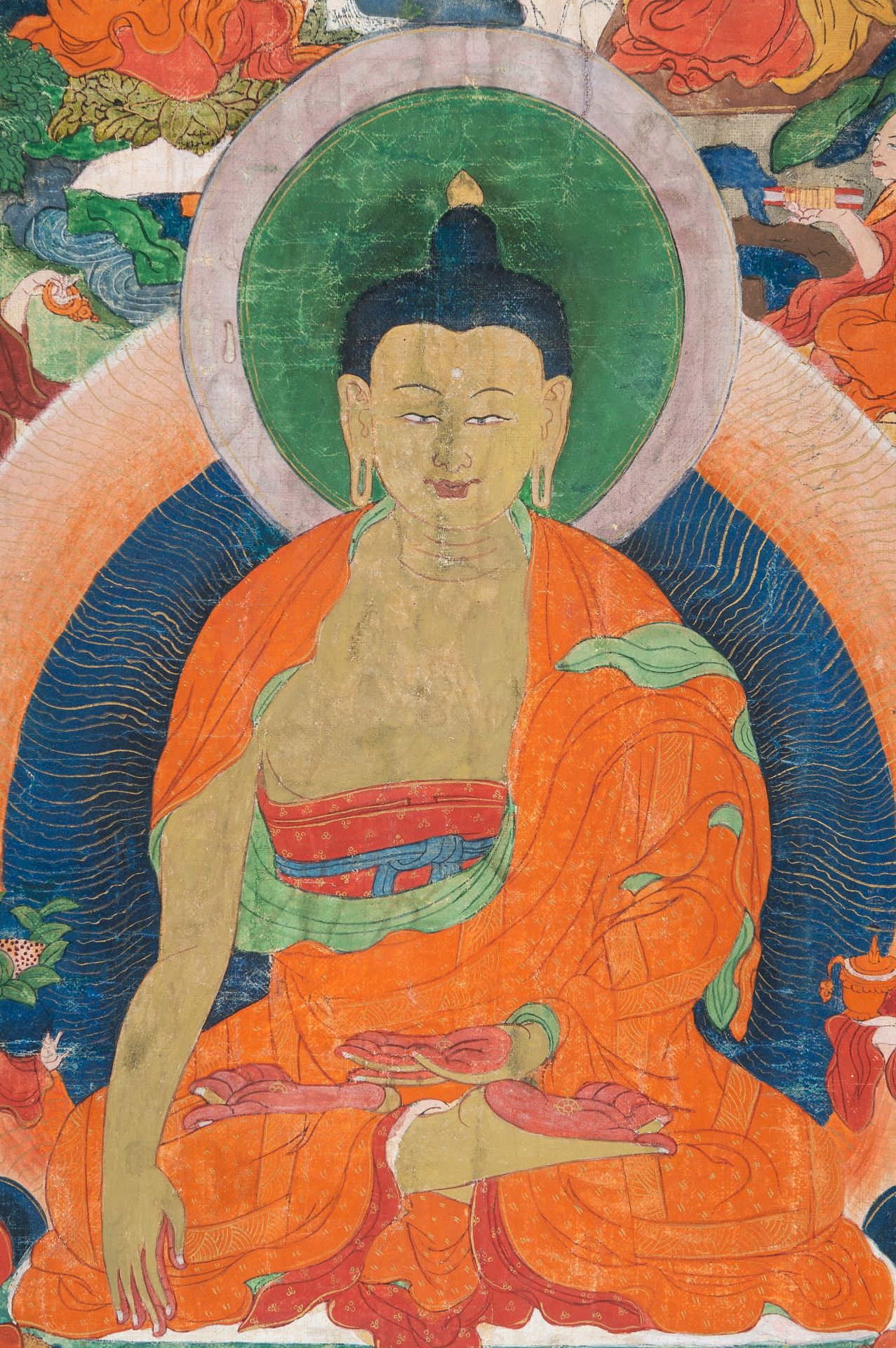 A THANGKA OF BUDDHA SHAKYAMUNI, 19TH CENTURY - Image 5 of 13