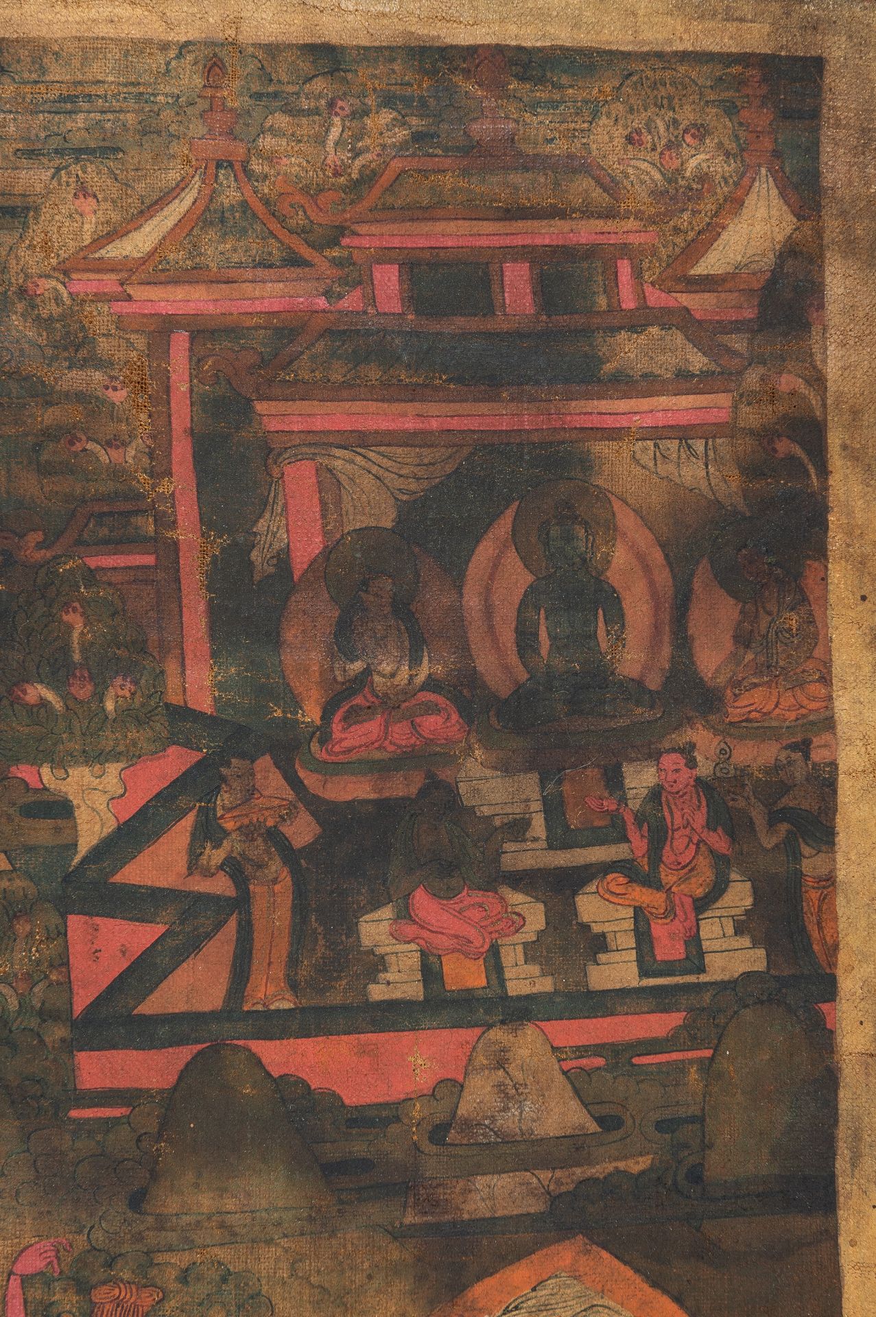 A THANGKA OF TSONGKAPA, 19TH CENTURY - Image 12 of 13