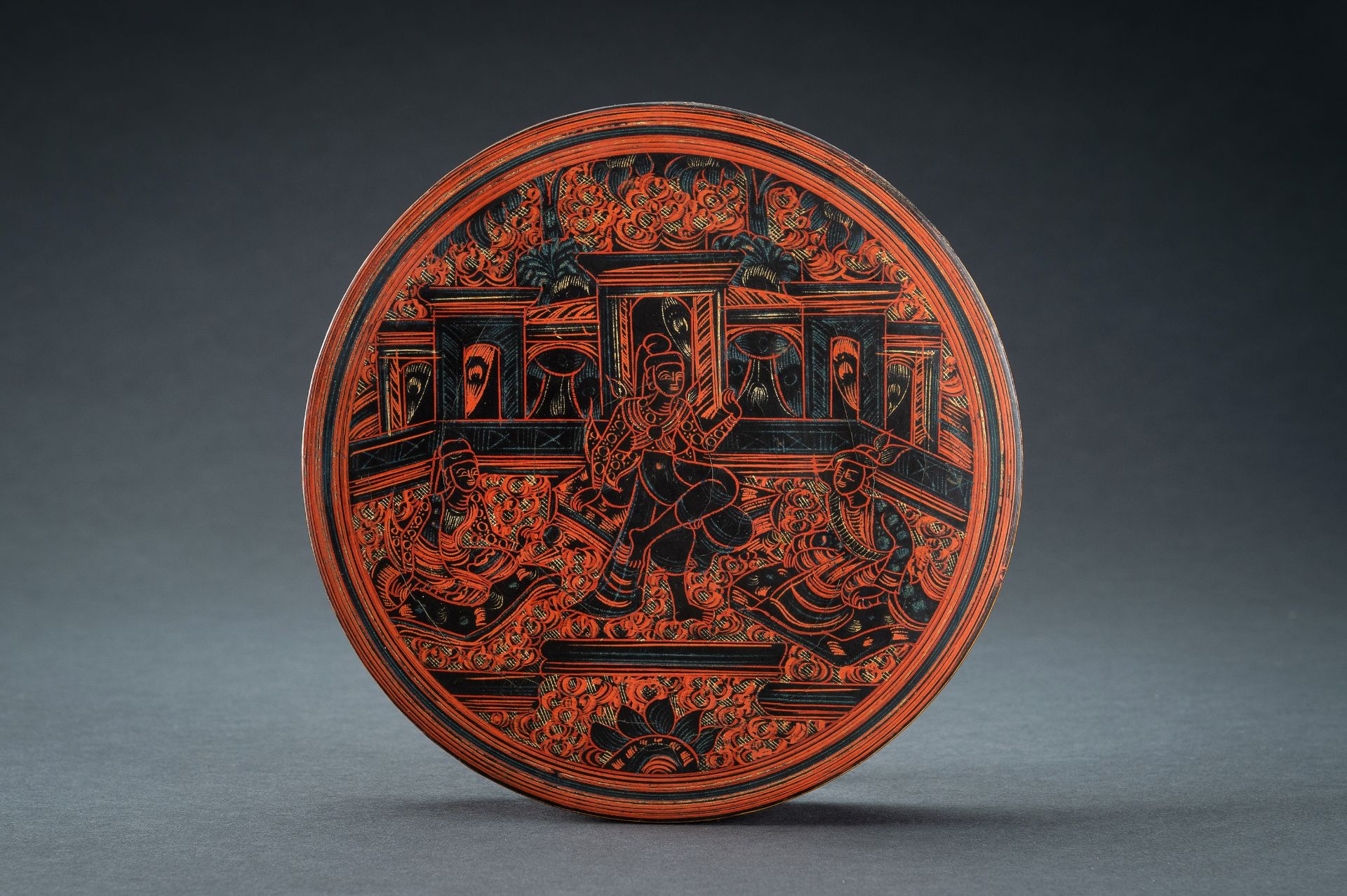 A FOUR-TIERED LACQUERED BAMBOO BETEL BOX, 1900-1950 - Image 5 of 16