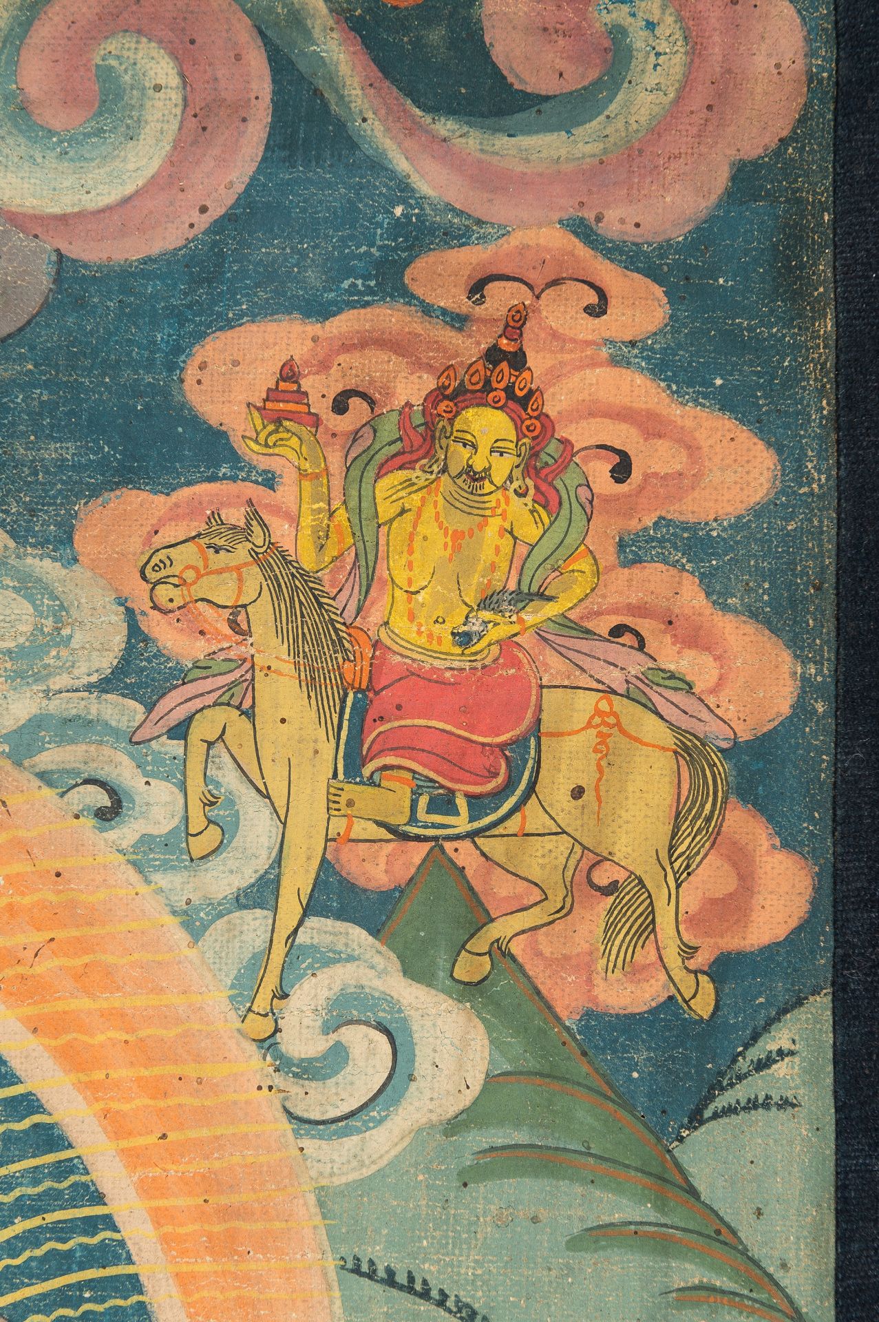 A THANGKA OF VAISHRAVANA, 19TH CENTURY - Image 8 of 11