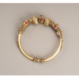 A BURMESE GOLD BRACELET SET WITH RUBIES