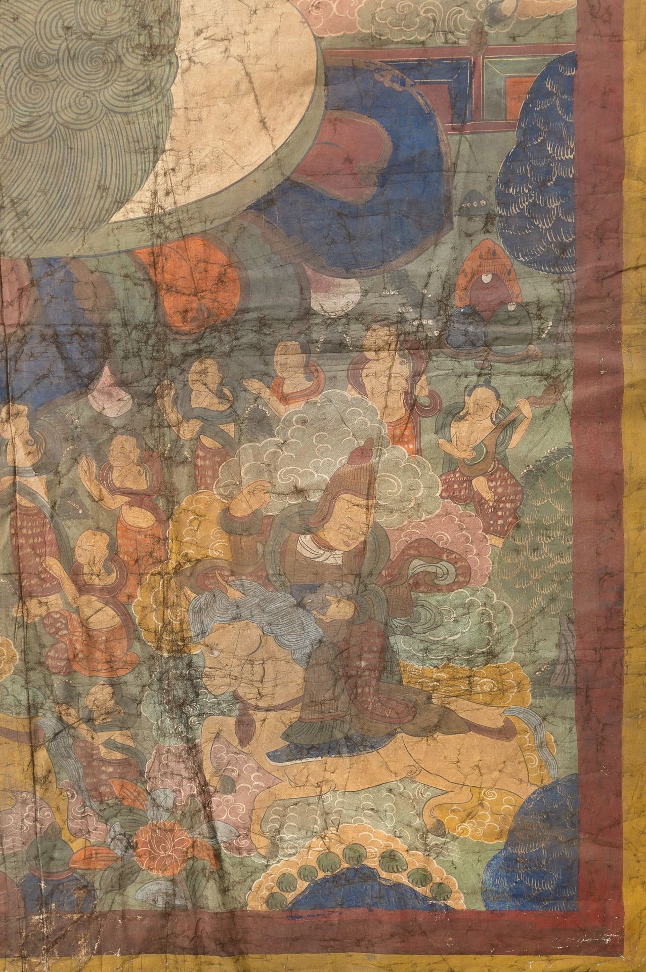 A VERY LARGE THANGKA OF VAISHRAVANA - Image 5 of 11