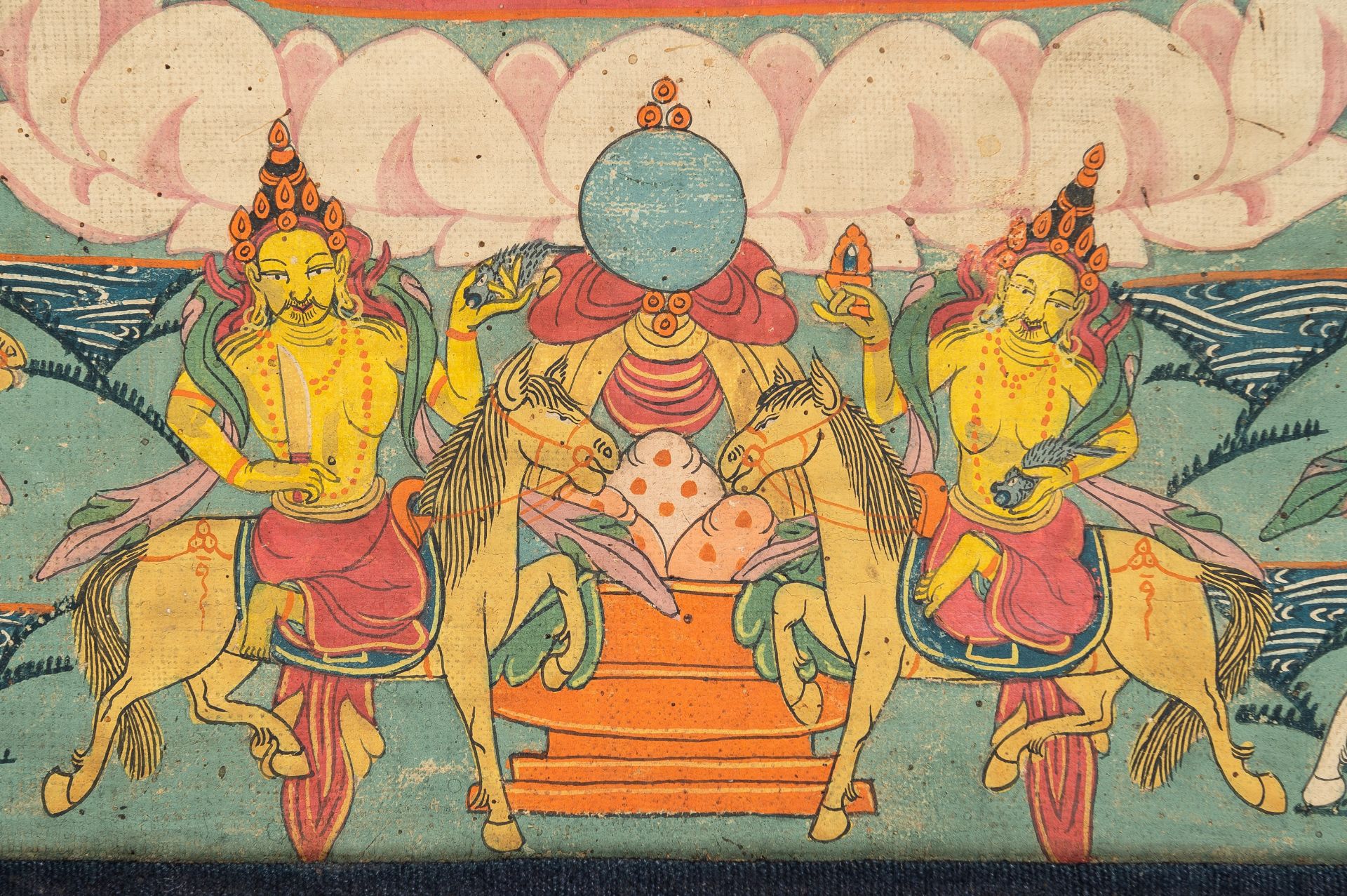 A THANGKA OF VAISHRAVANA, 19TH CENTURY - Image 5 of 11